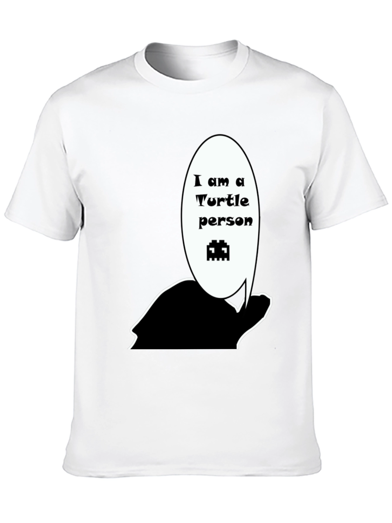 Turtle Person Graphic Black T-Shirt