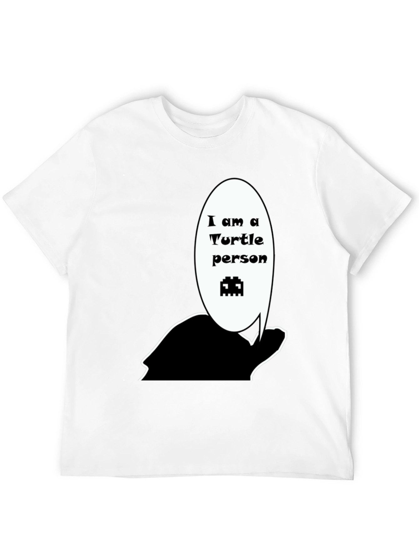 Turtle Person Graphic Black T-Shirt