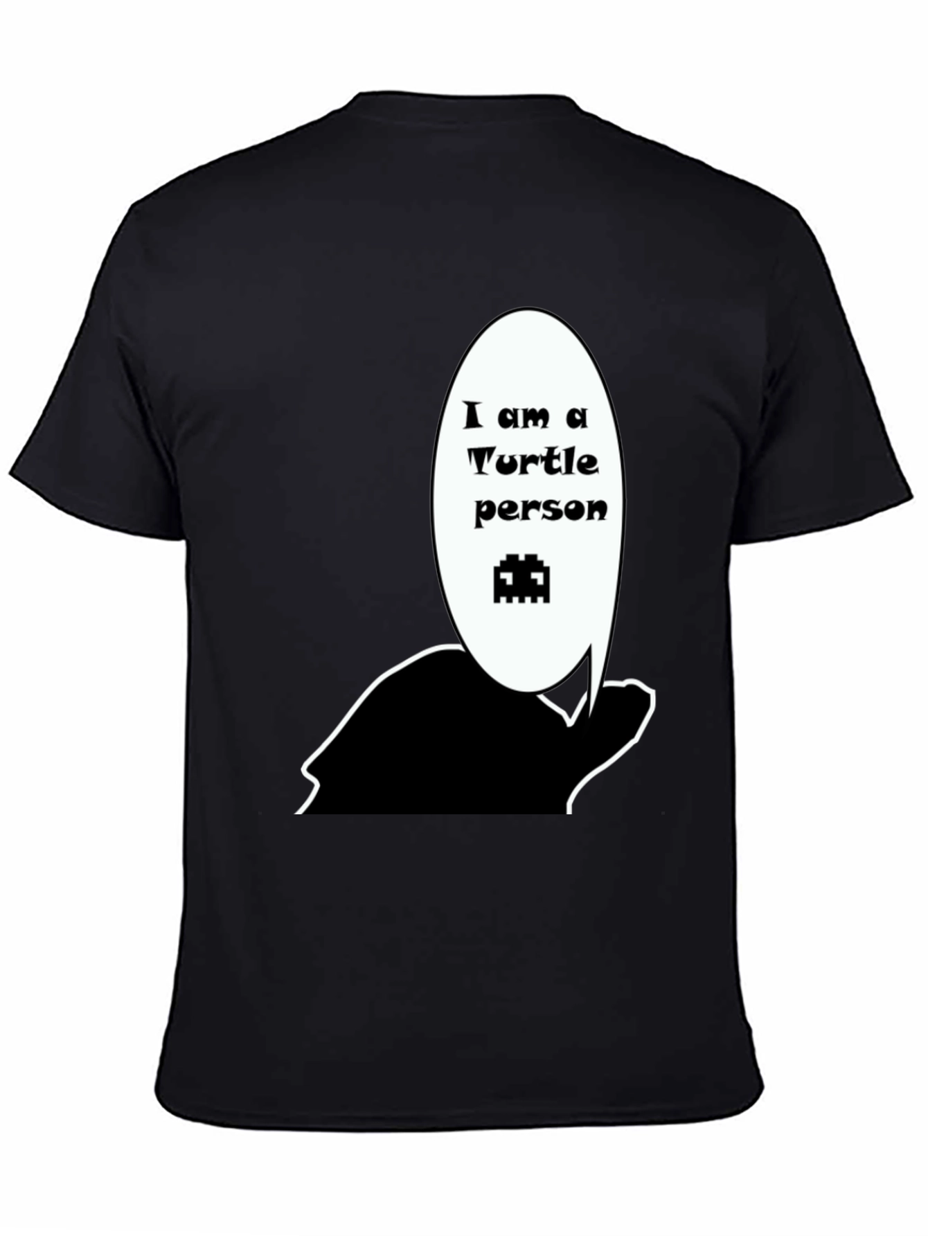 Turtle Person Graphic Black T-Shirt