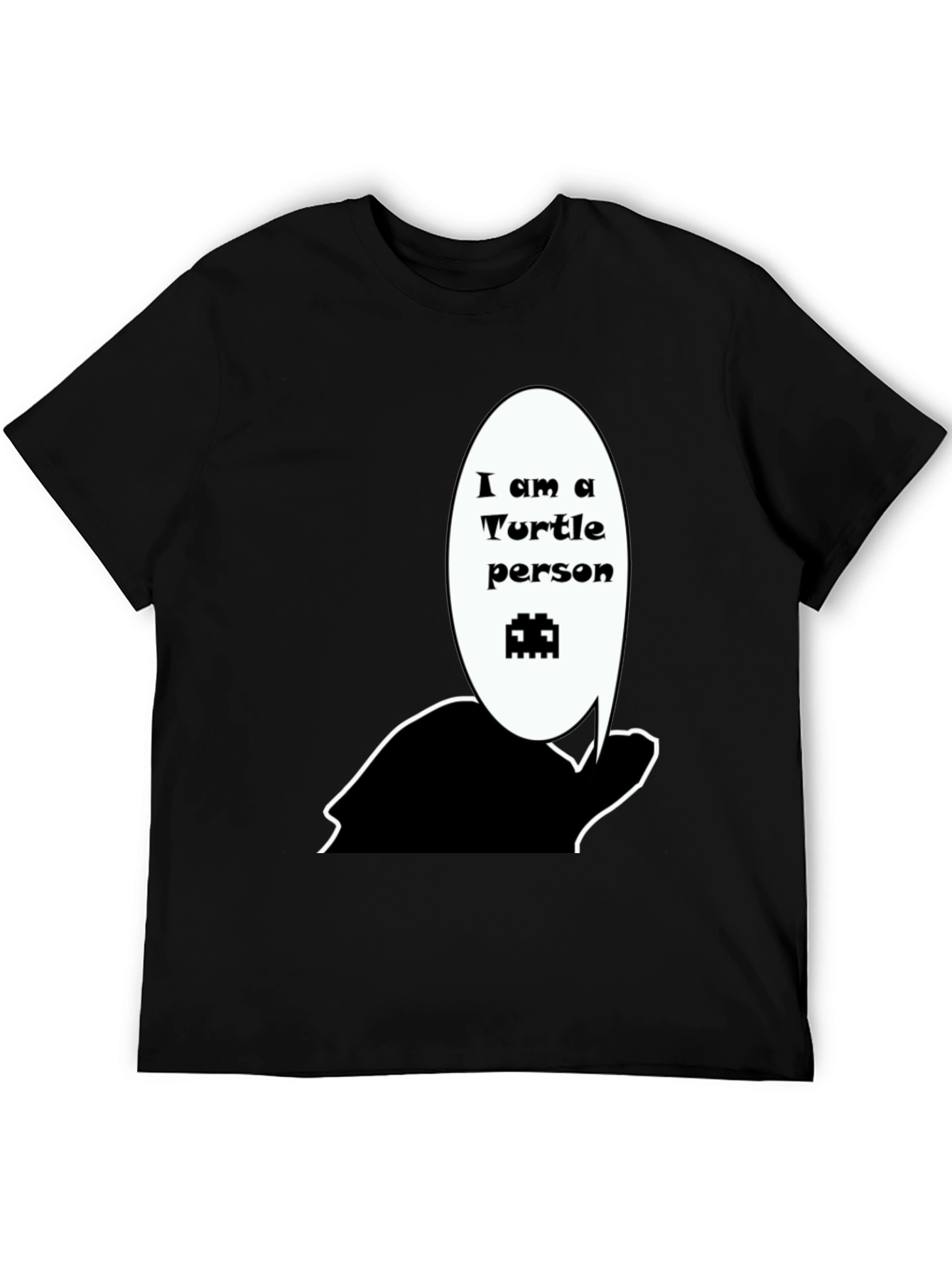 Turtle Person Graphic Black T-Shirt