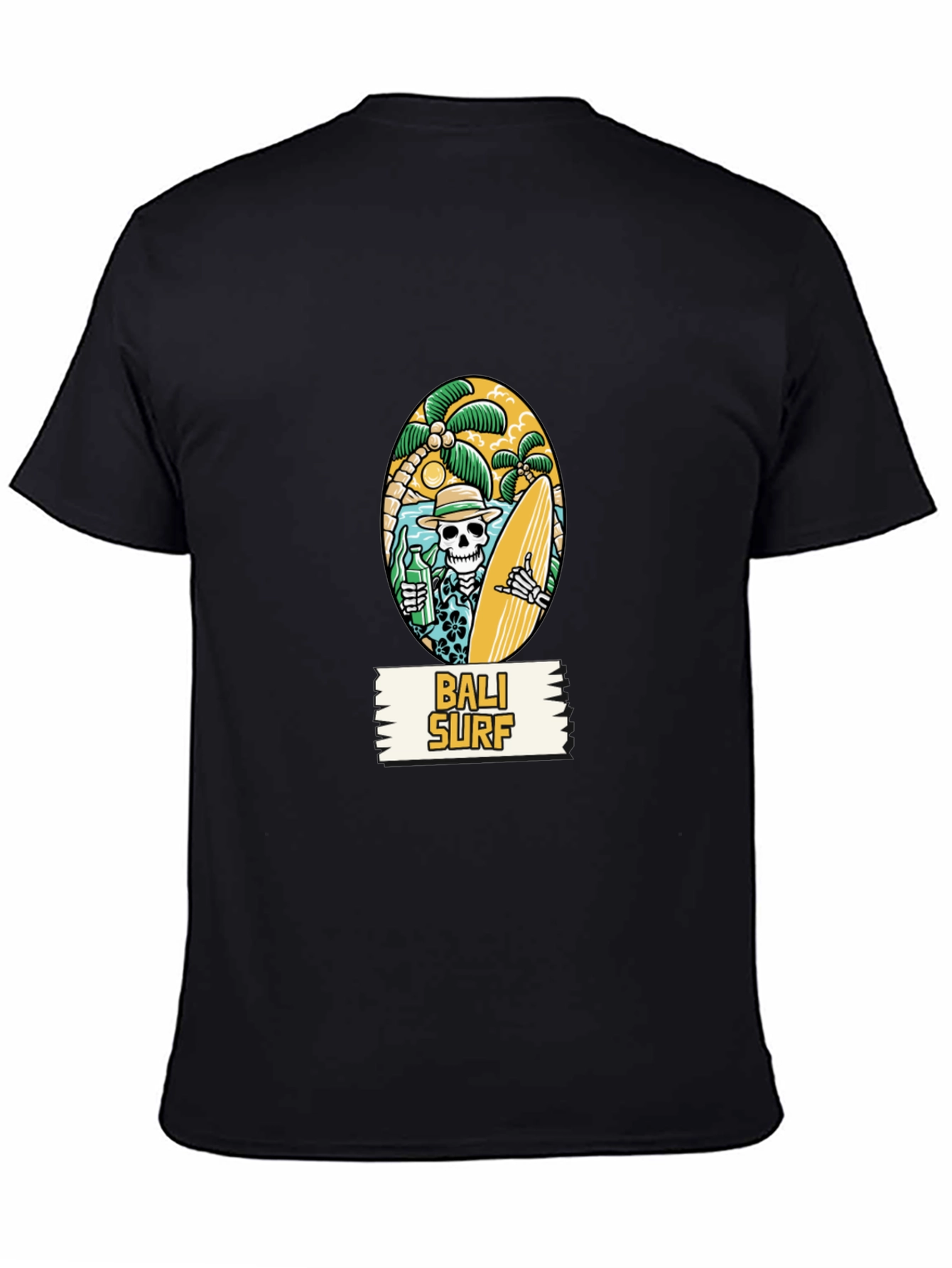 Bali Surf Skeleton Graphic T-Shirt