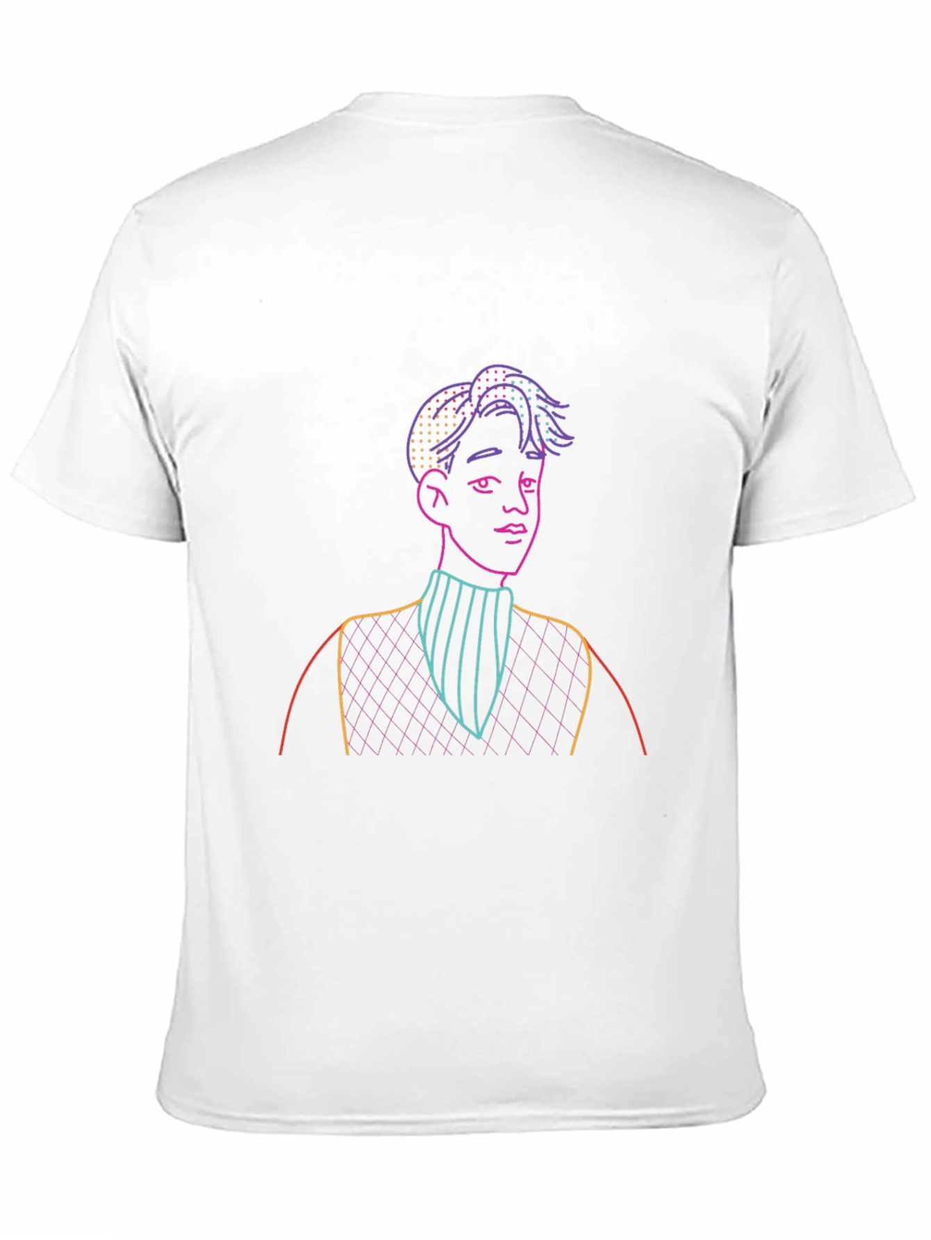 Neon Line Art Graphic T-Shirt