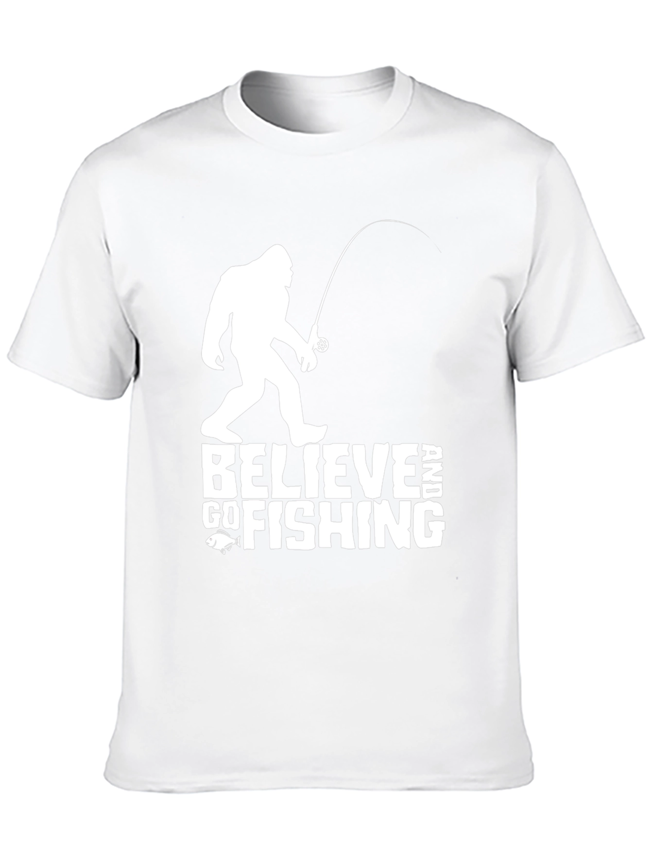 Believe Bigfoot Fishing Tee - Funny Cryptozoology T-Shirt