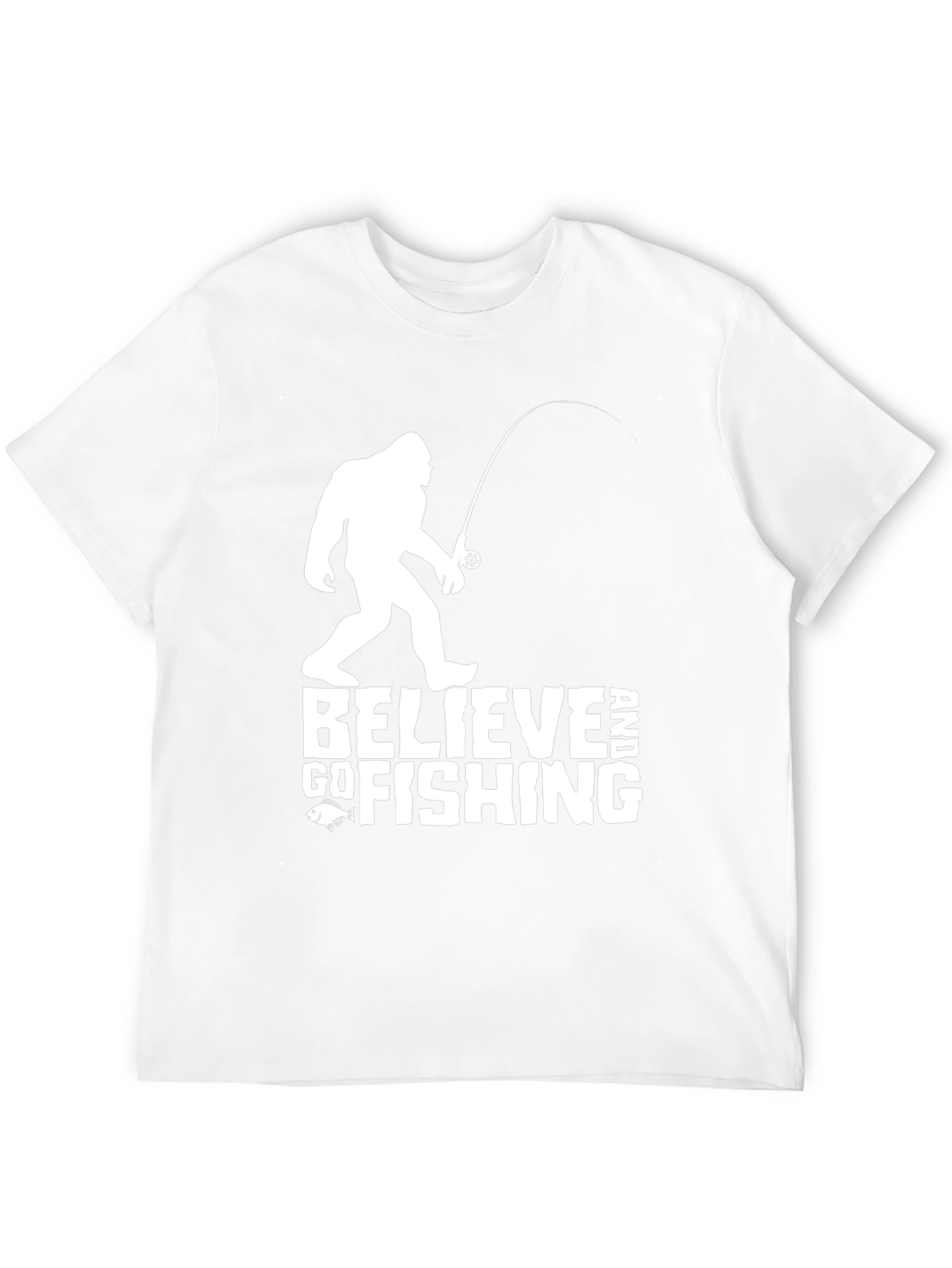 Believe Bigfoot Fishing Tee - Funny Cryptozoology T-Shirt