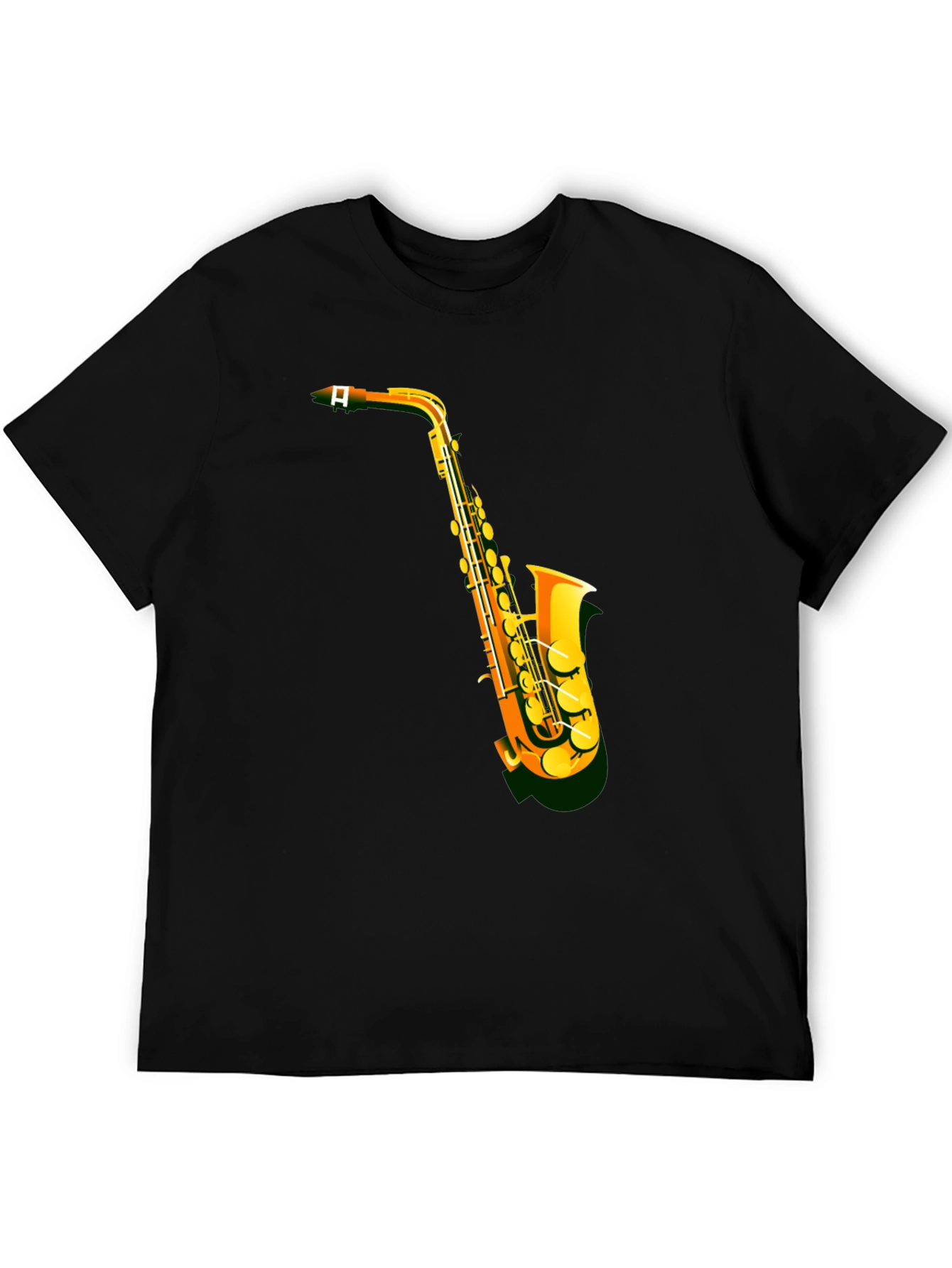 Saxophone Graphic Tee - Black Short Sleeve
