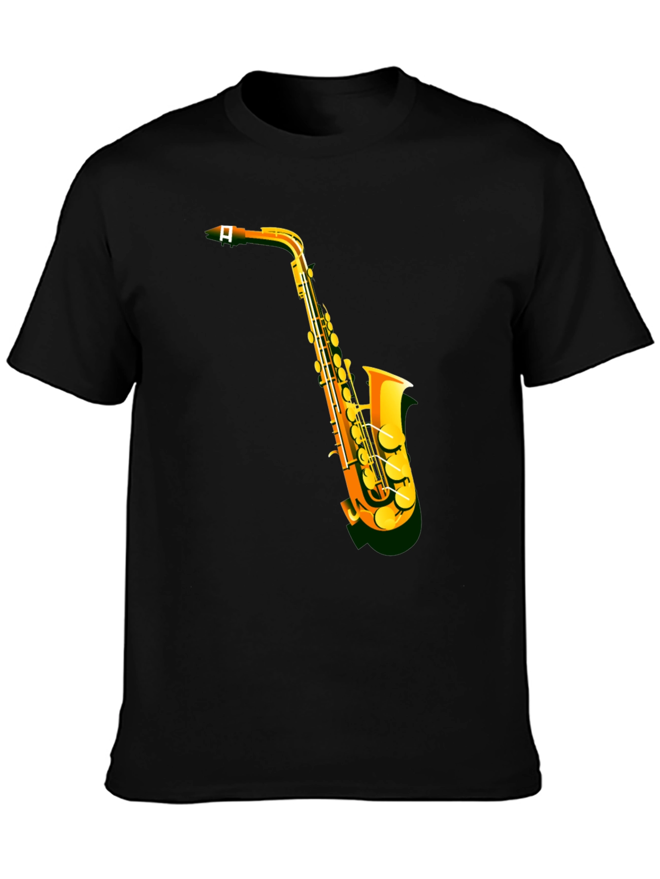Saxophone Graphic Tee - Black Short Sleeve