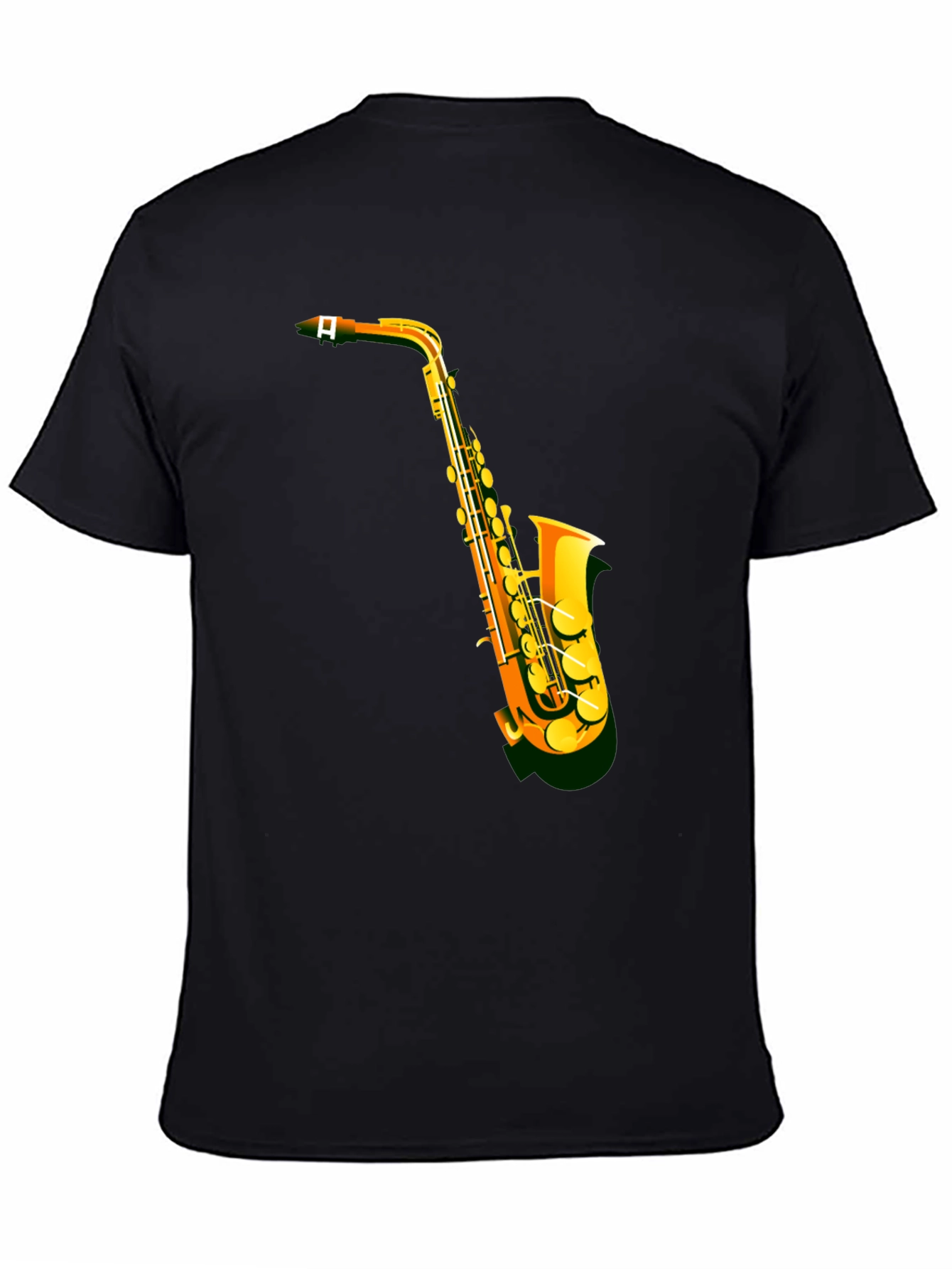 Saxophone Graphic Tee - Black Short Sleeve
