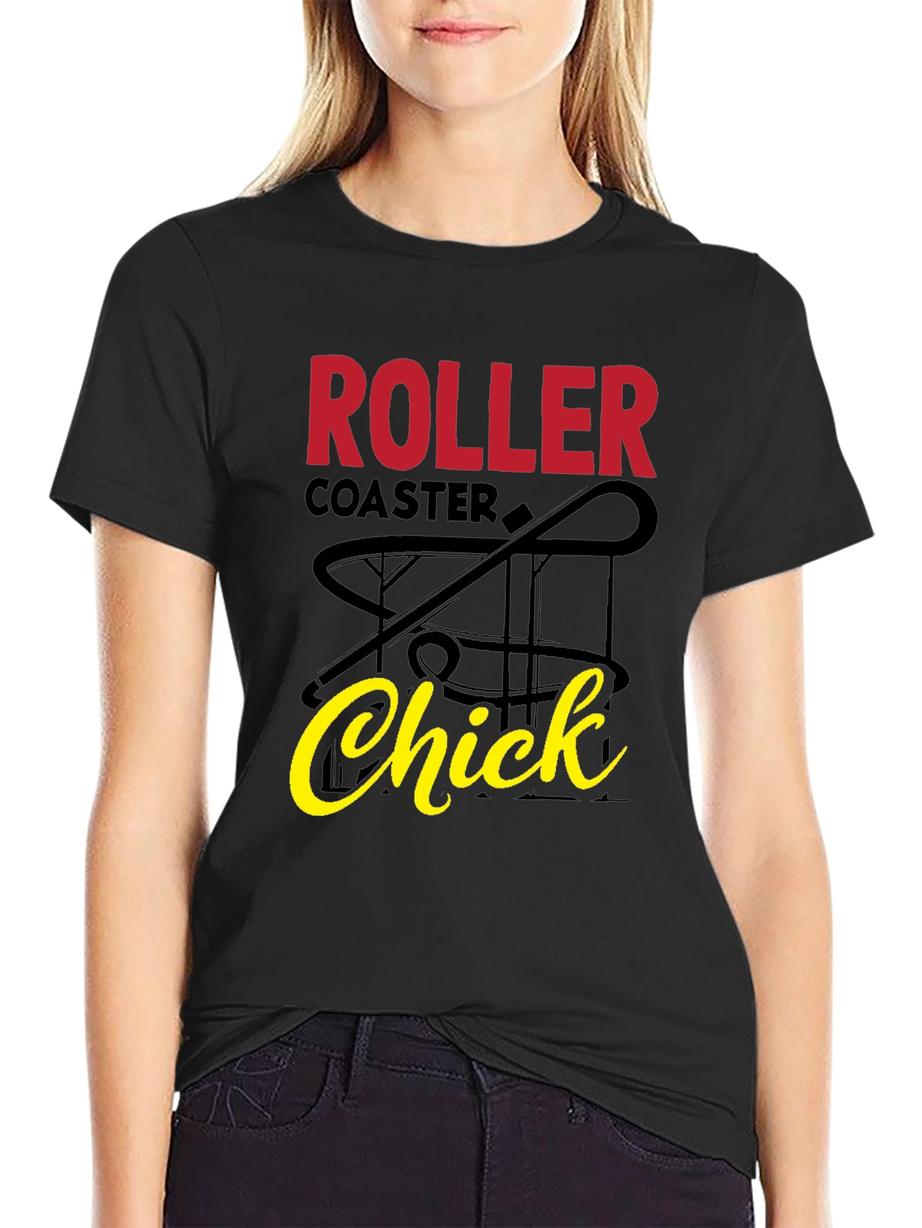 Roller Coaster Chick Graphic T-Shirt