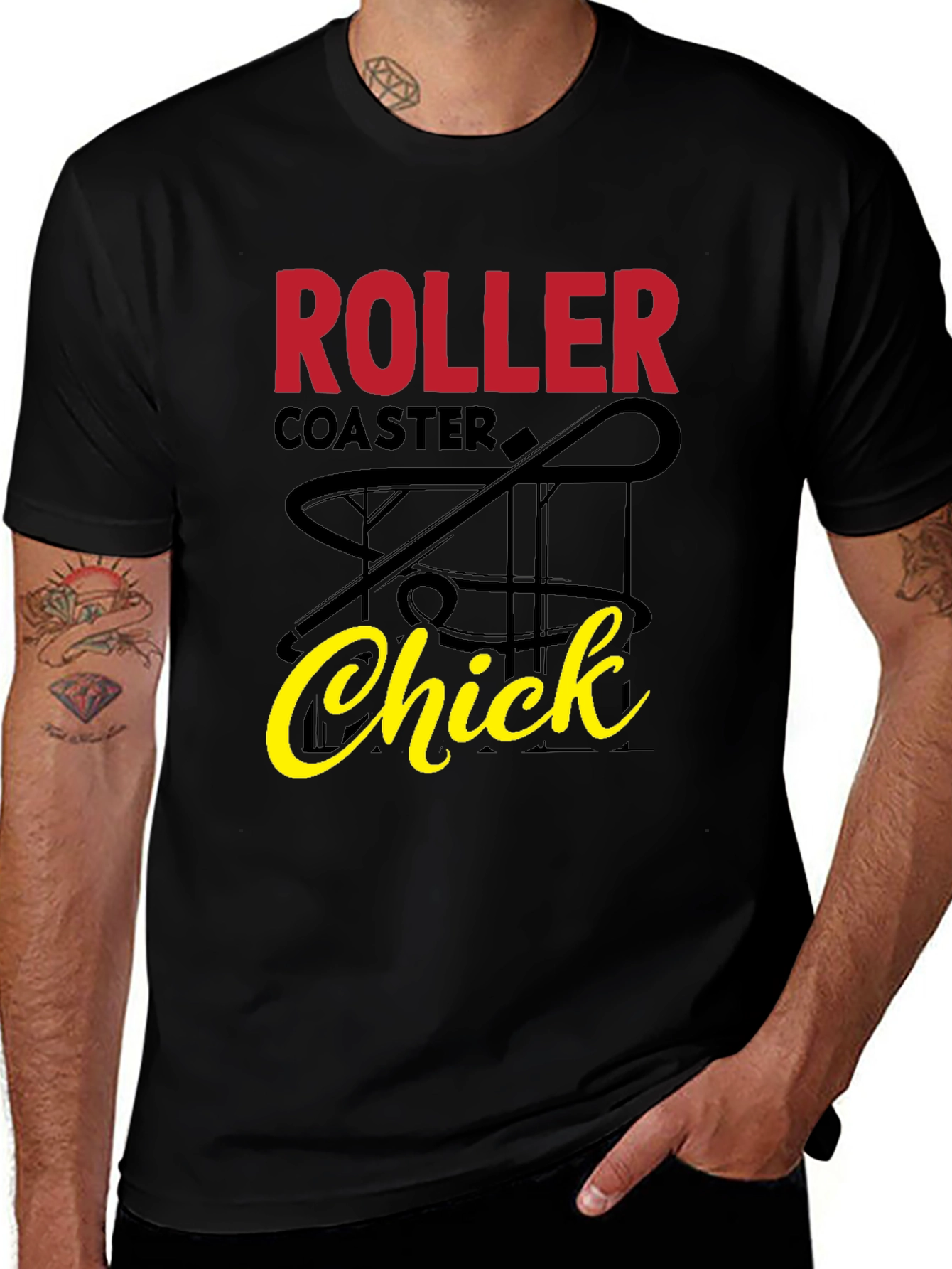 Roller Coaster Chick Graphic T-Shirt