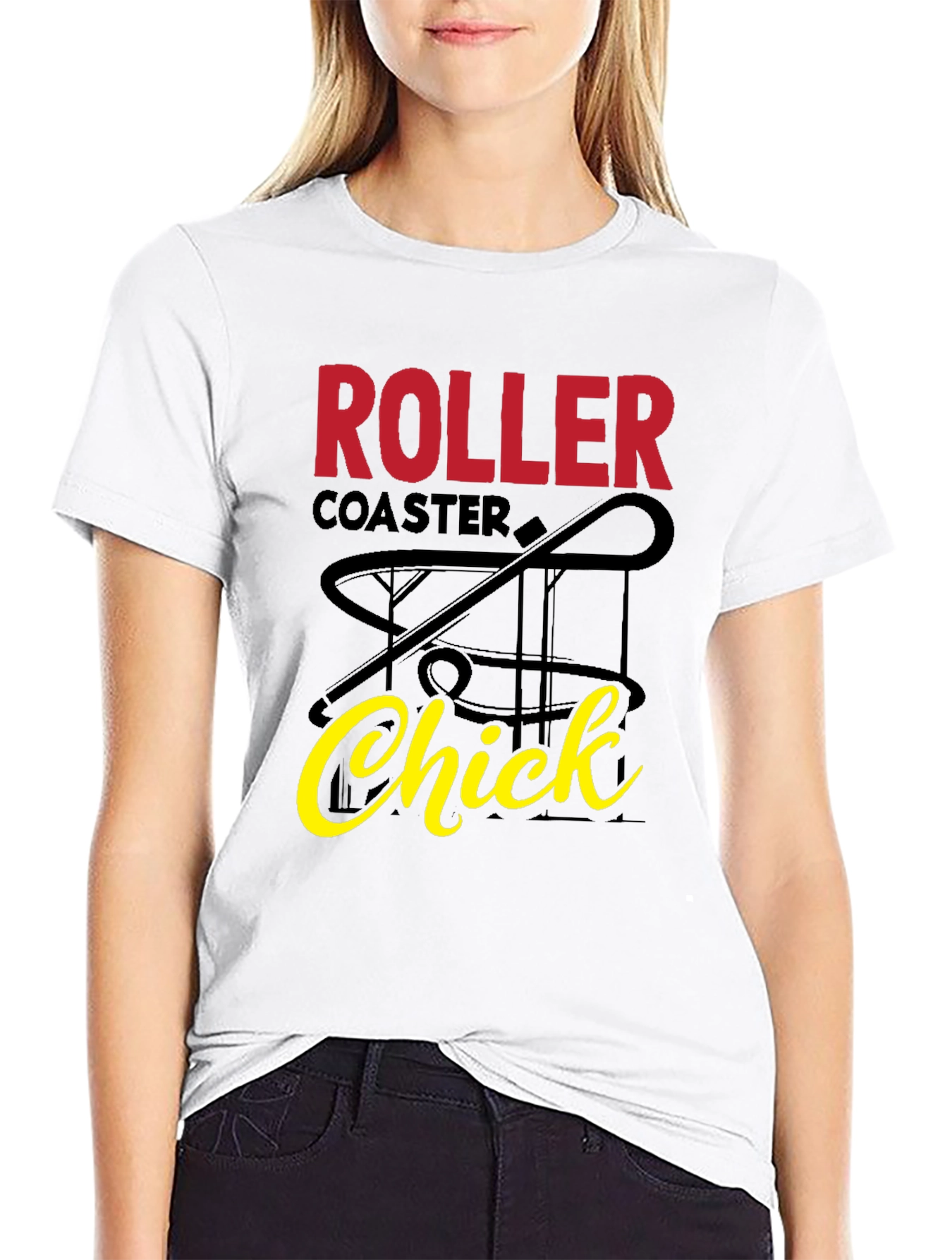 Roller Coaster Chick Graphic T-Shirt