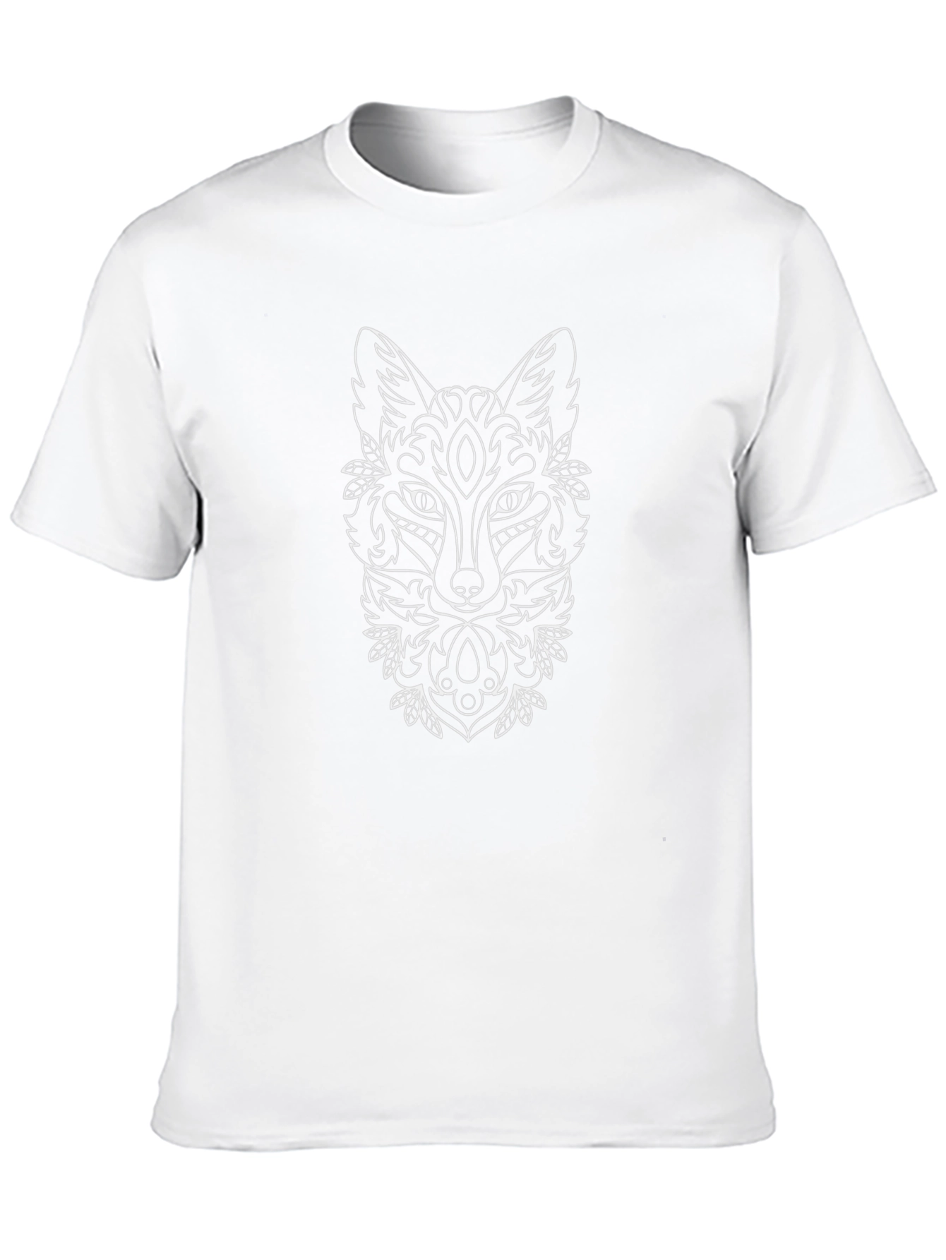 Fox Mandala Graphic Print Black T-Shirt