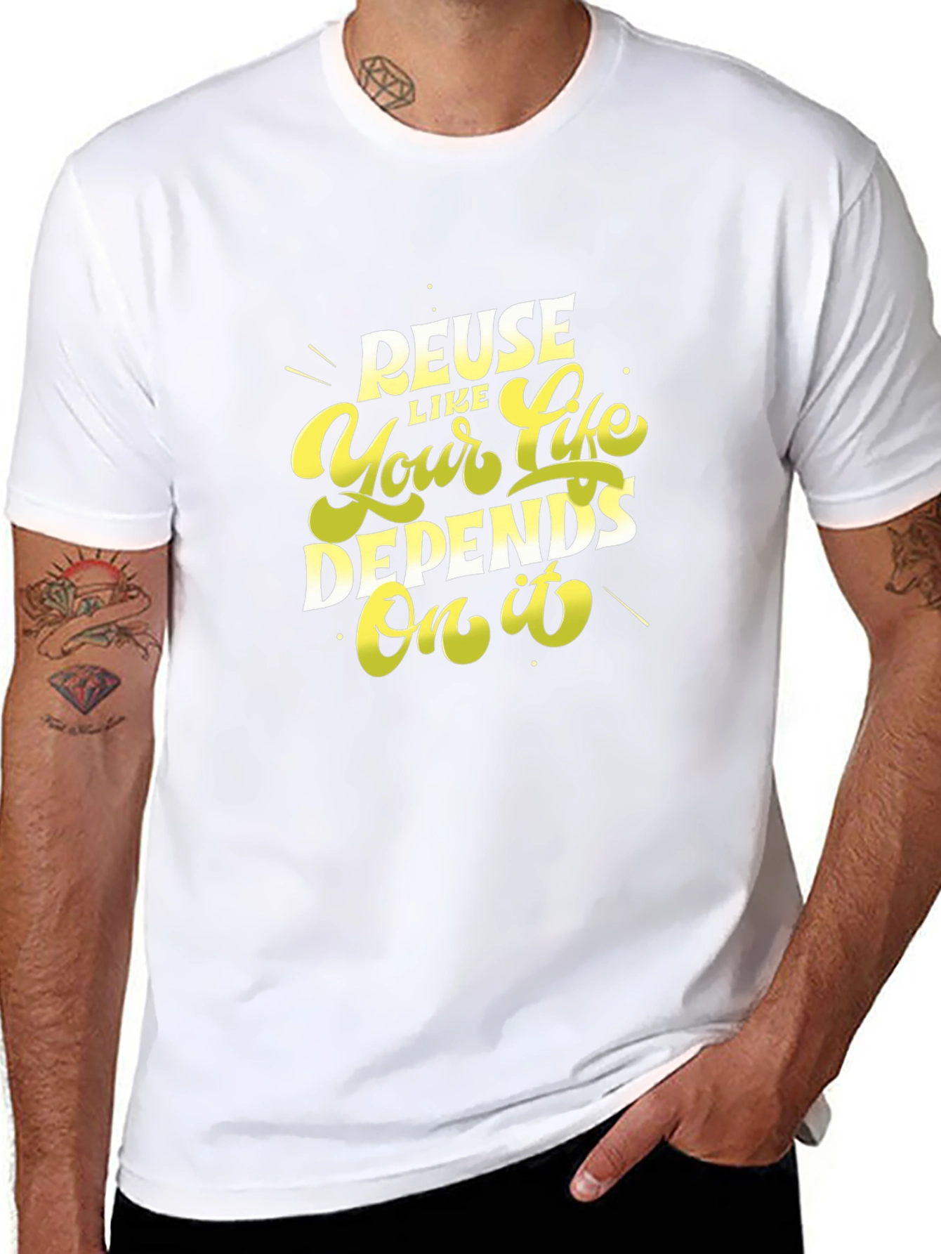Reuse Like Your Life Depends On It Black T-Shirt