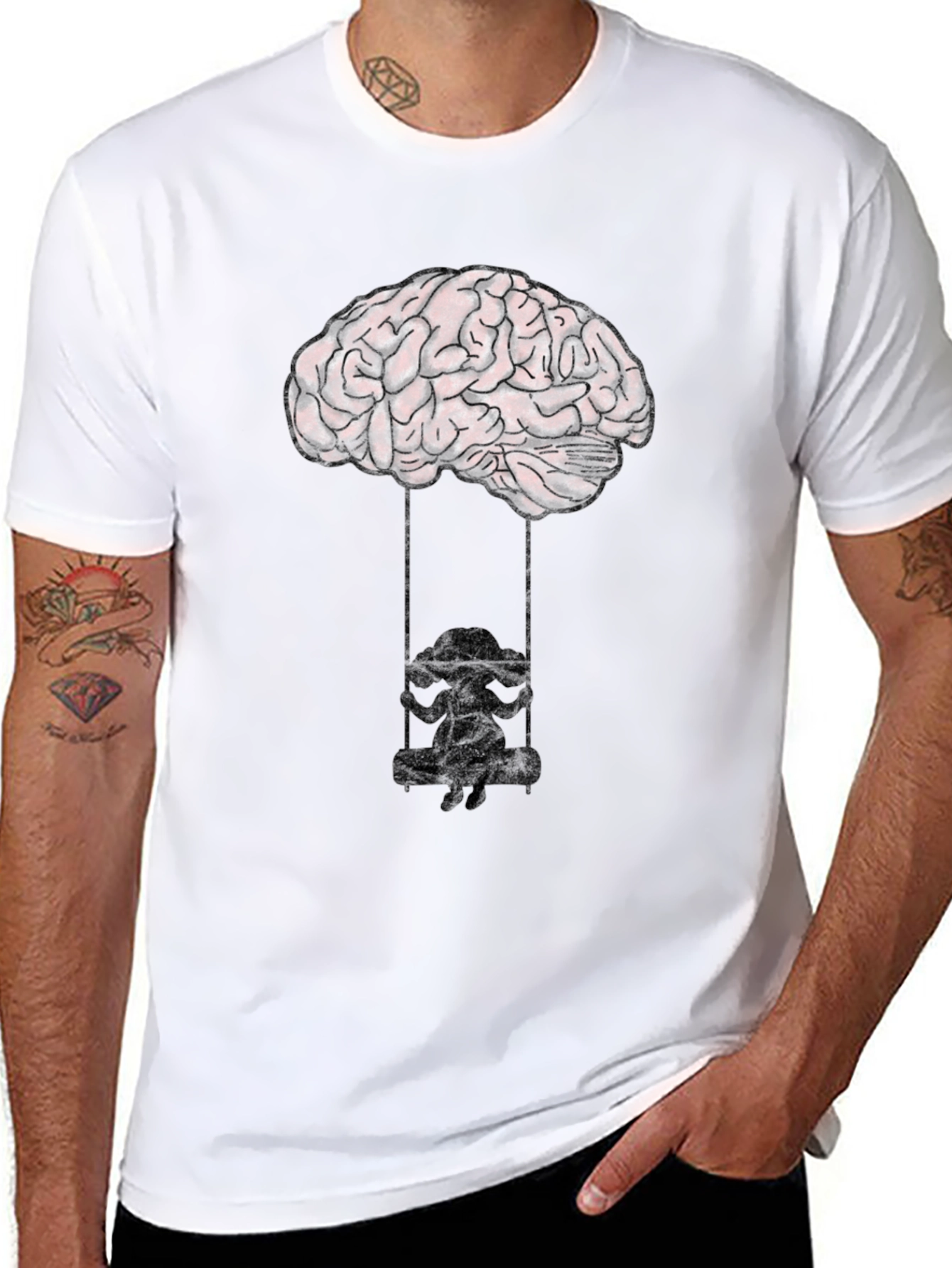 Brain Swing Graphic Tee - Unisex Cotton T-Shirt