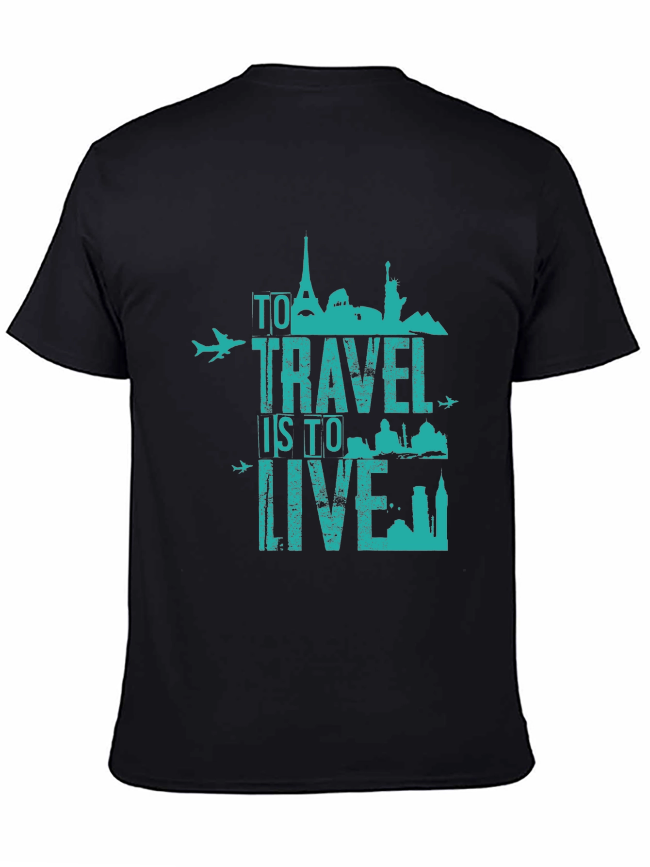 Travel Is To Live Graphic Tee - Black