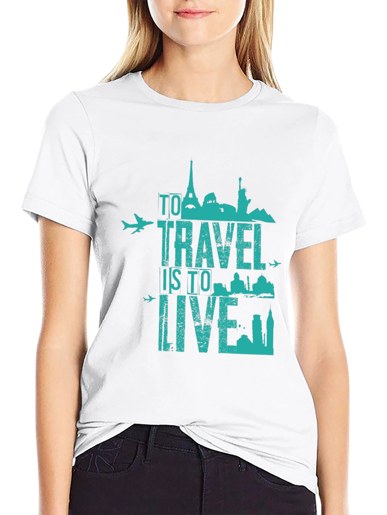 Travel Is To Live Graphic Tee - Black