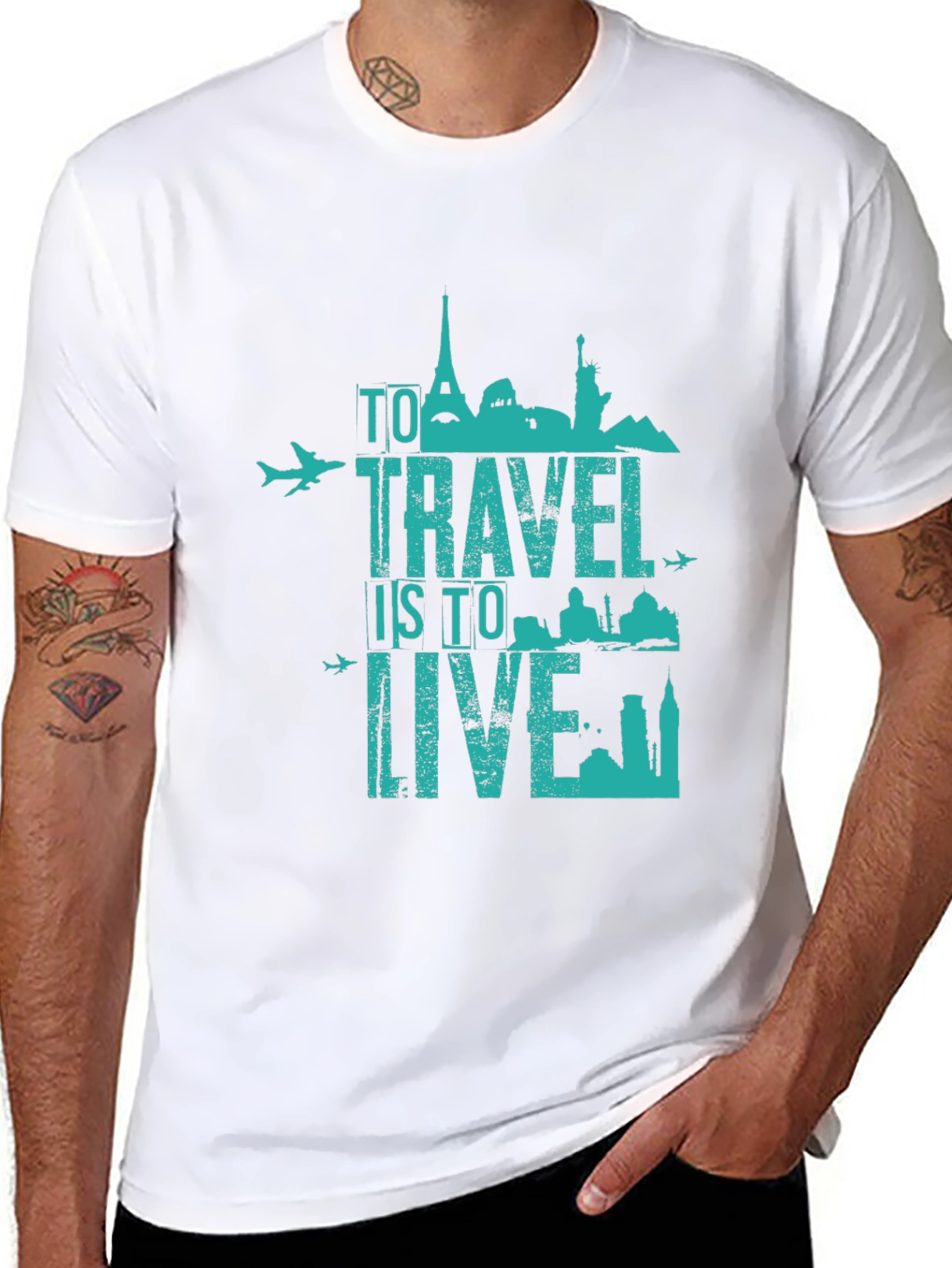 Travel Is To Live Graphic Tee - Black