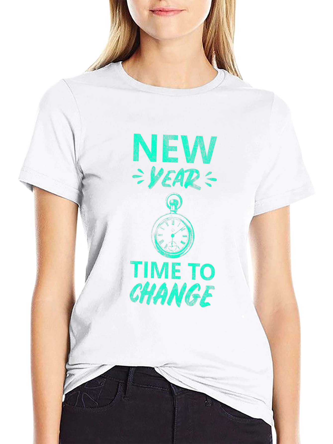 New Year Time to Change Graphic Tee - Black