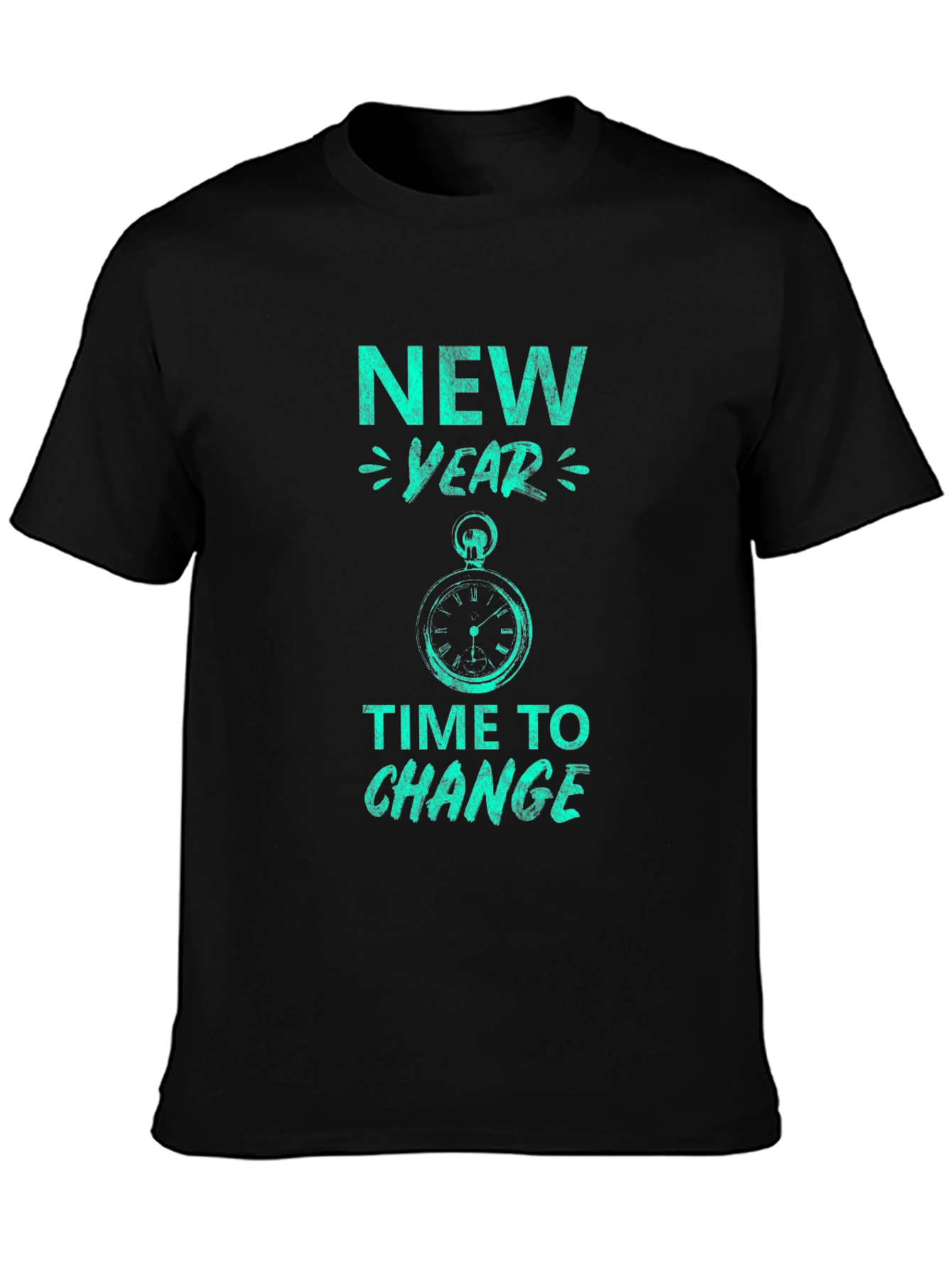 New Year Time to Change Graphic Tee - Black