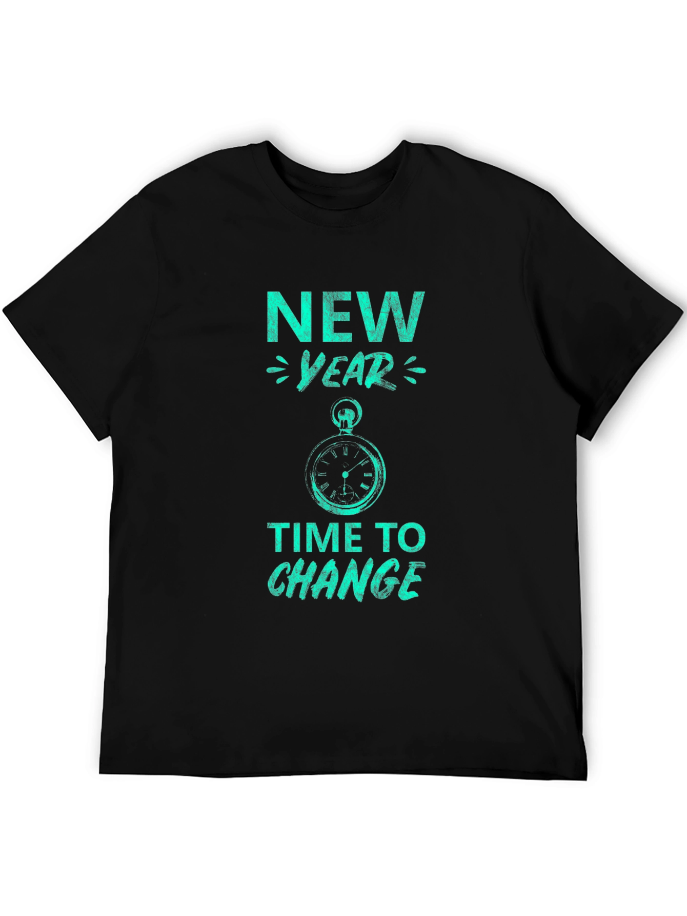New Year Time to Change Graphic Tee - Black