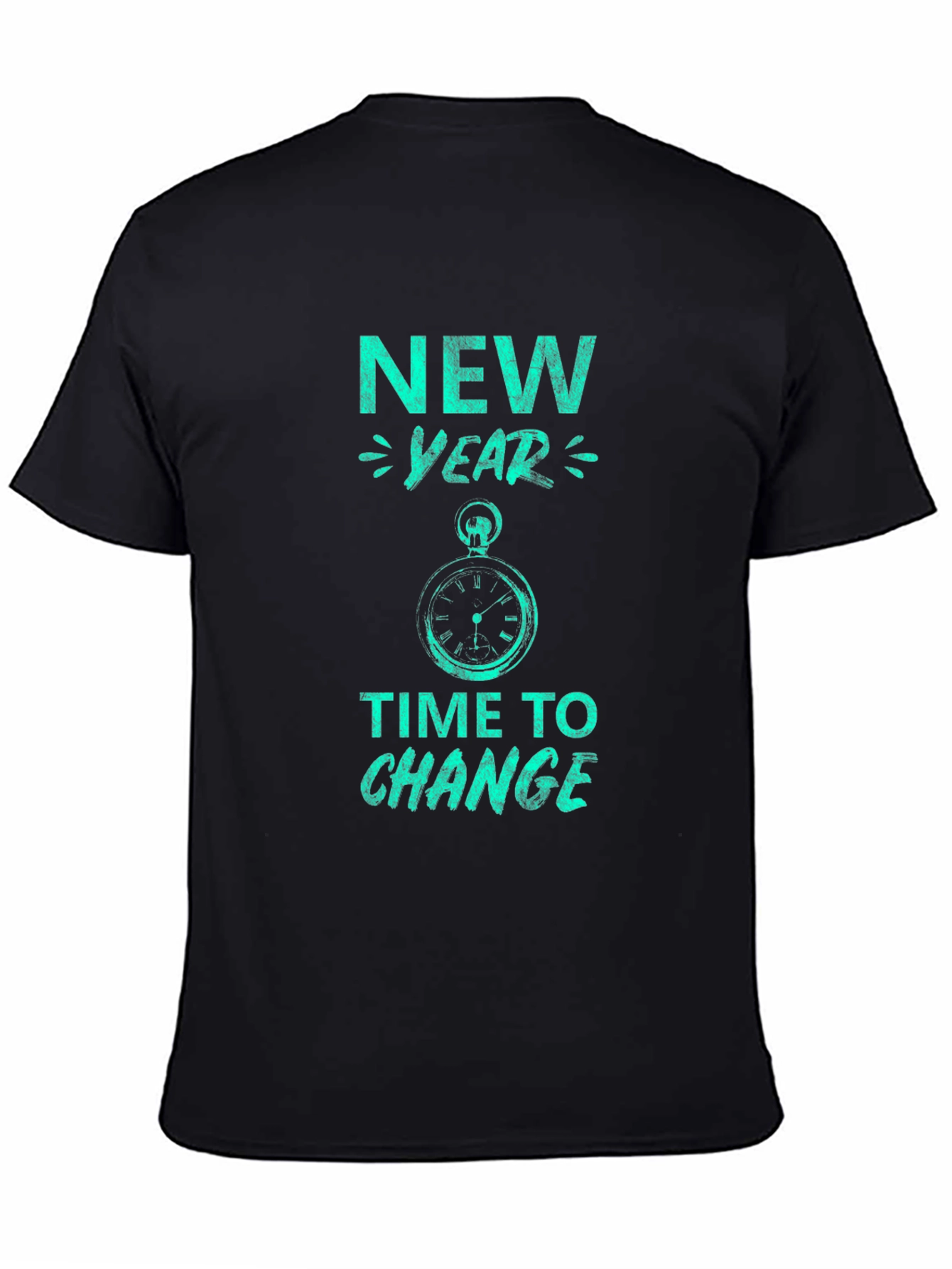 New Year Time to Change Graphic Tee - Black