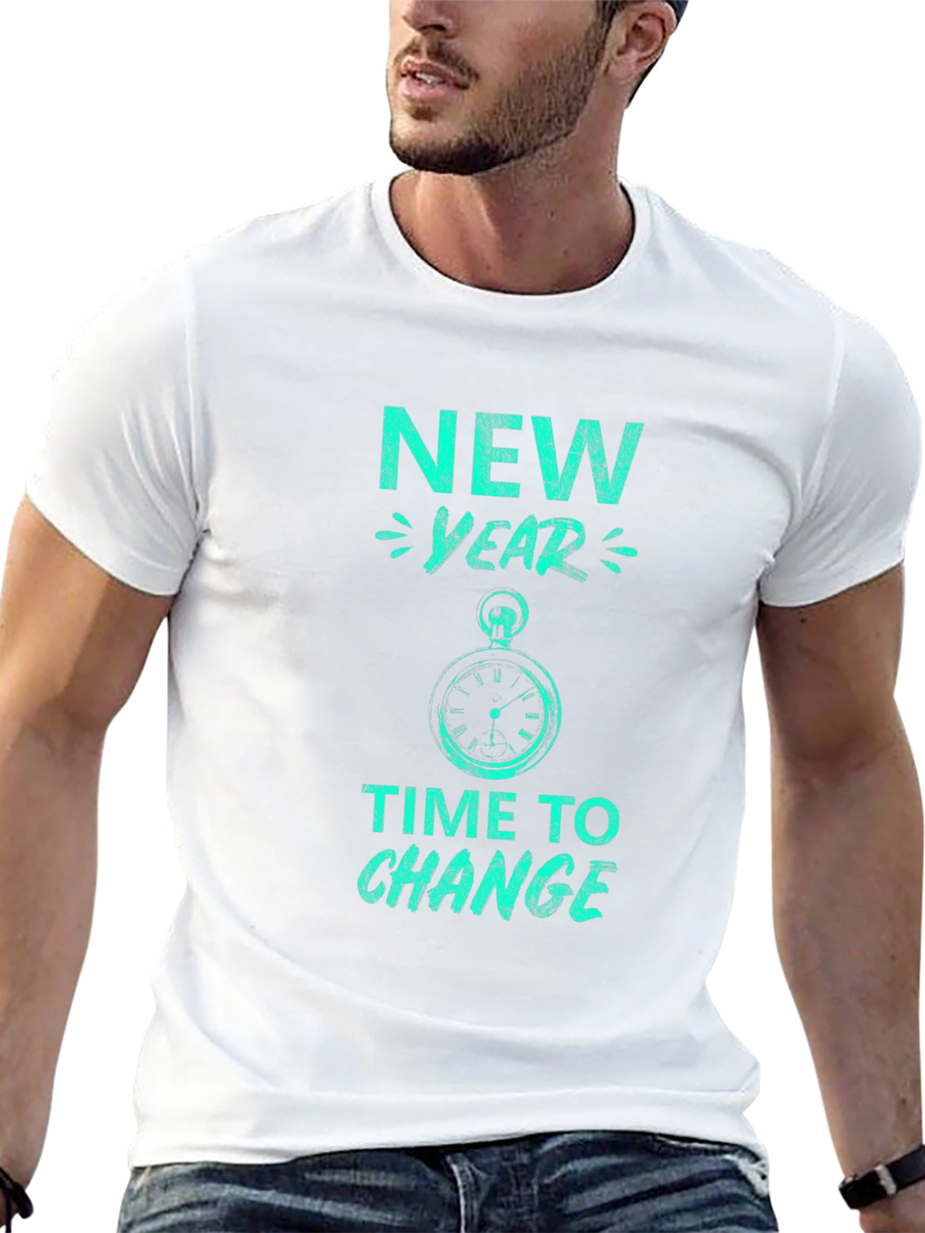 New Year Time to Change Graphic Tee - Black