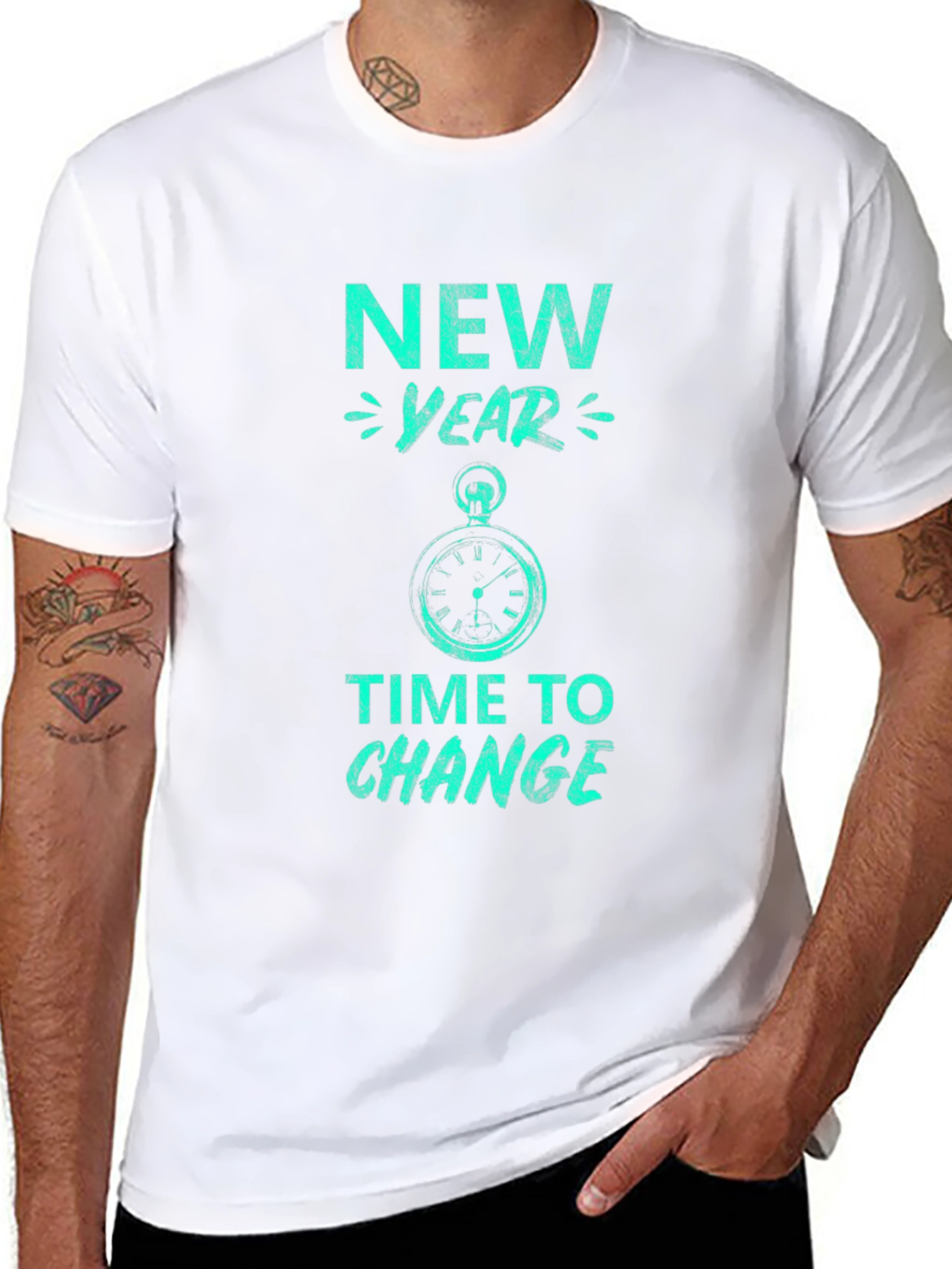New Year Time to Change Graphic Tee - Black