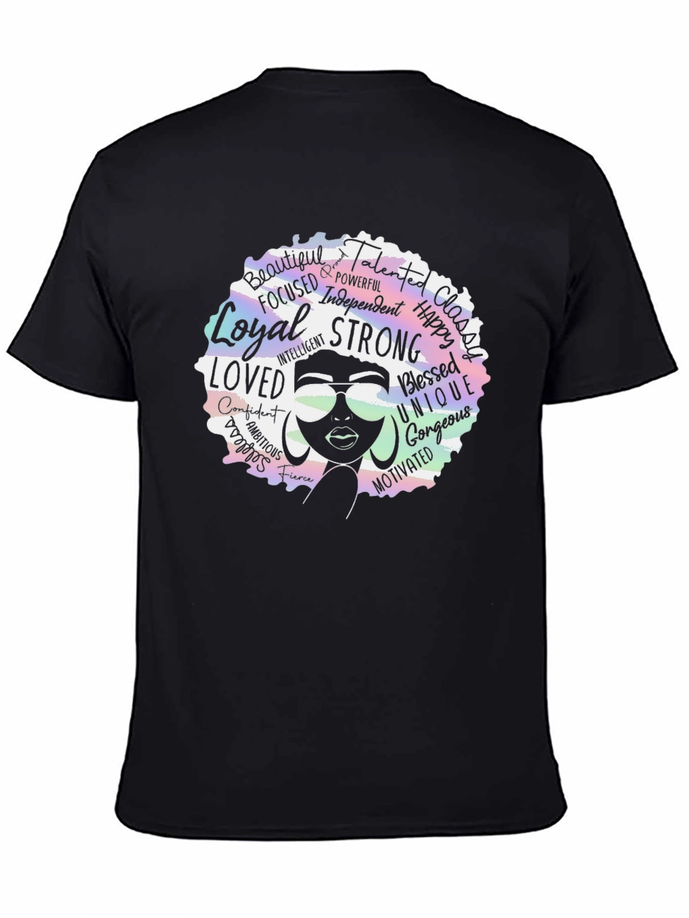 Empowered Afro Woman Black T-Shirt