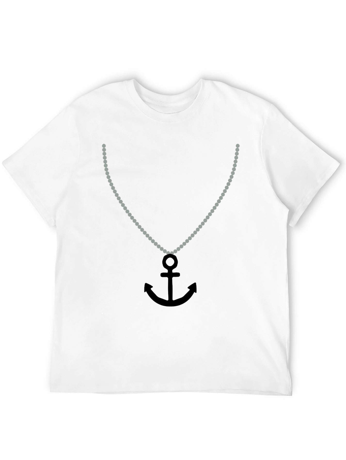 Anchor Necklace Graphic T-Shirt - Black