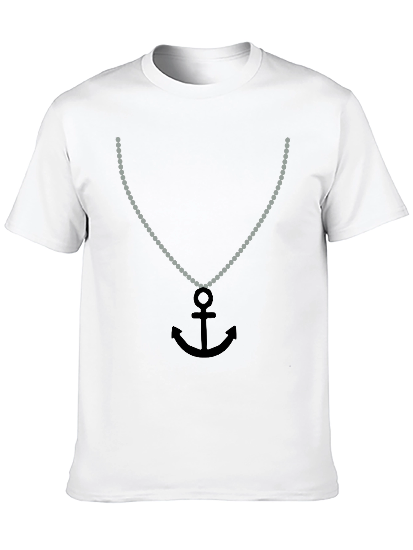 Anchor Necklace Graphic T-Shirt - Black