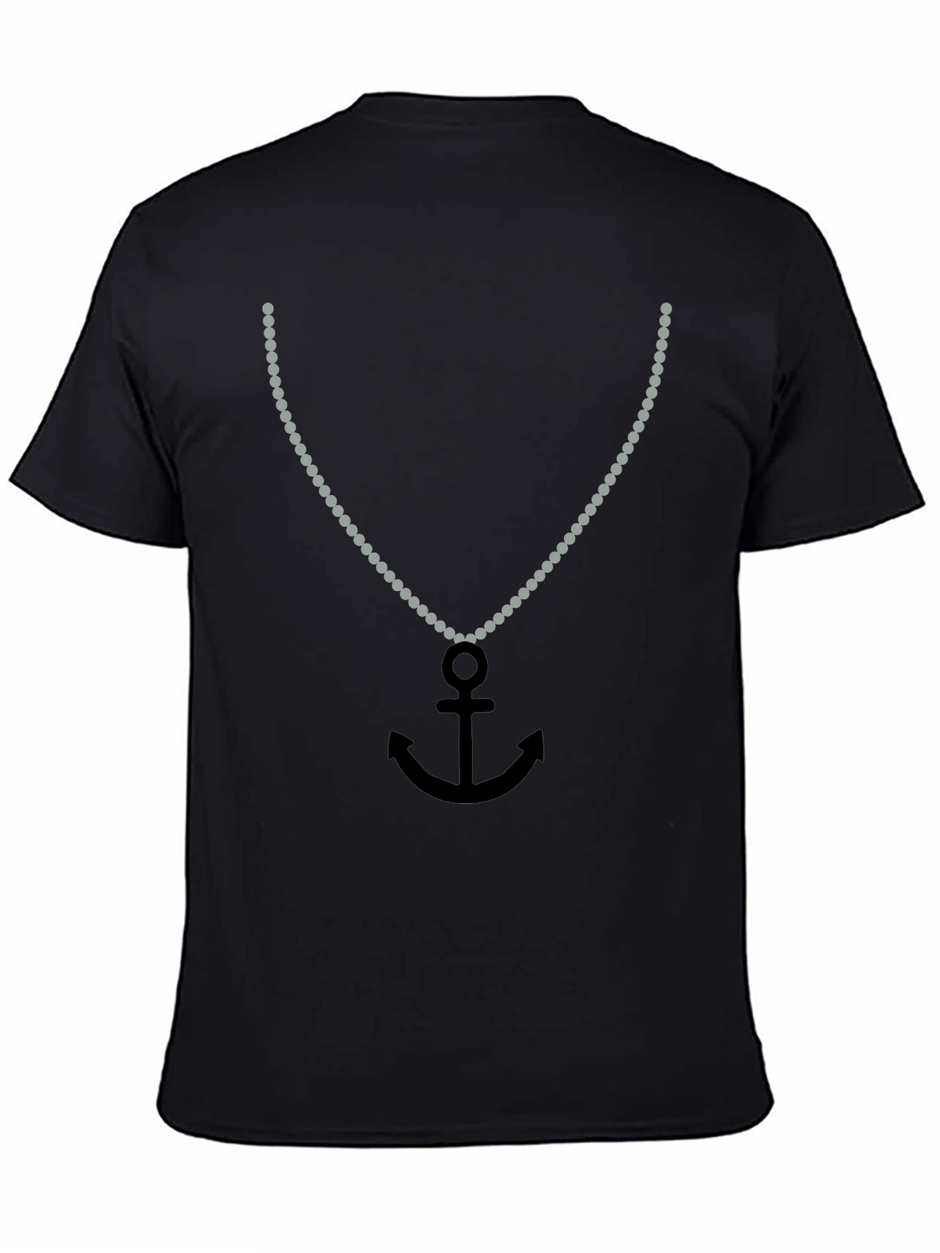 Anchor Necklace Graphic T-Shirt - Black