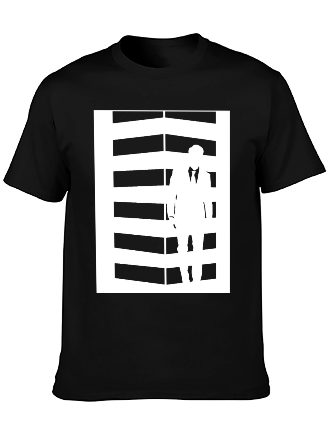 Graphic Tee: Silhouette Man Black T-Shirt