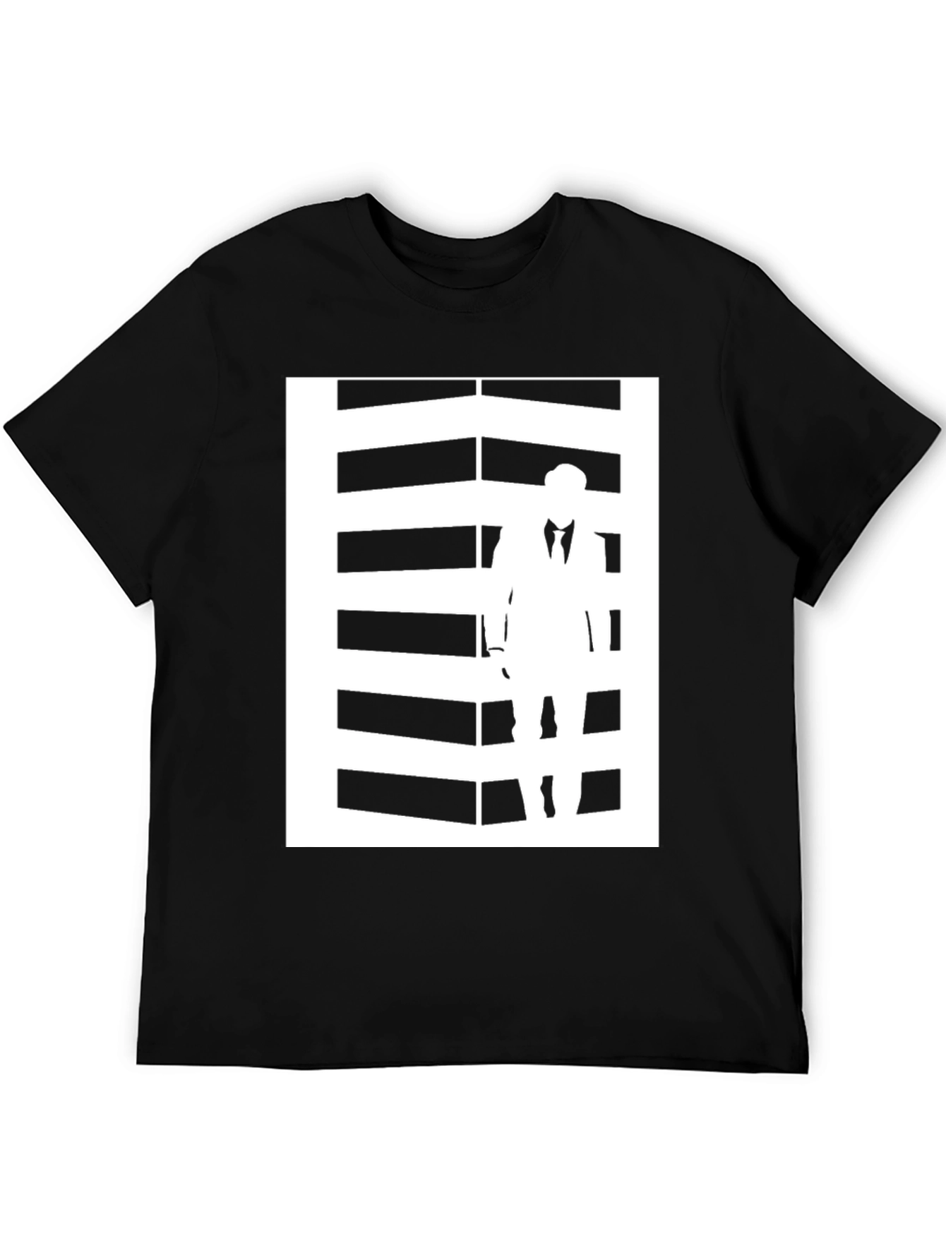 Graphic Tee: Silhouette Man Black T-Shirt