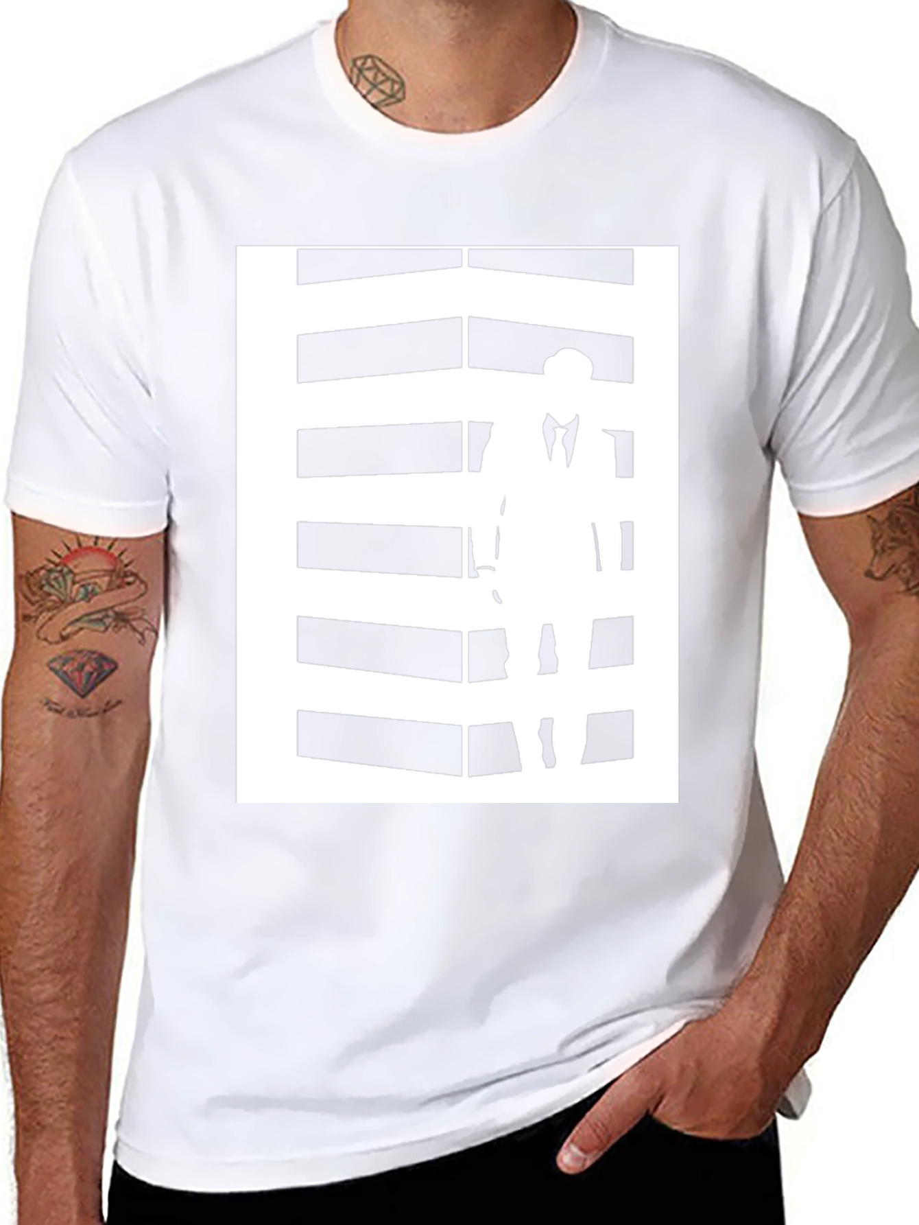 Graphic Tee: Silhouette Man Black T-Shirt