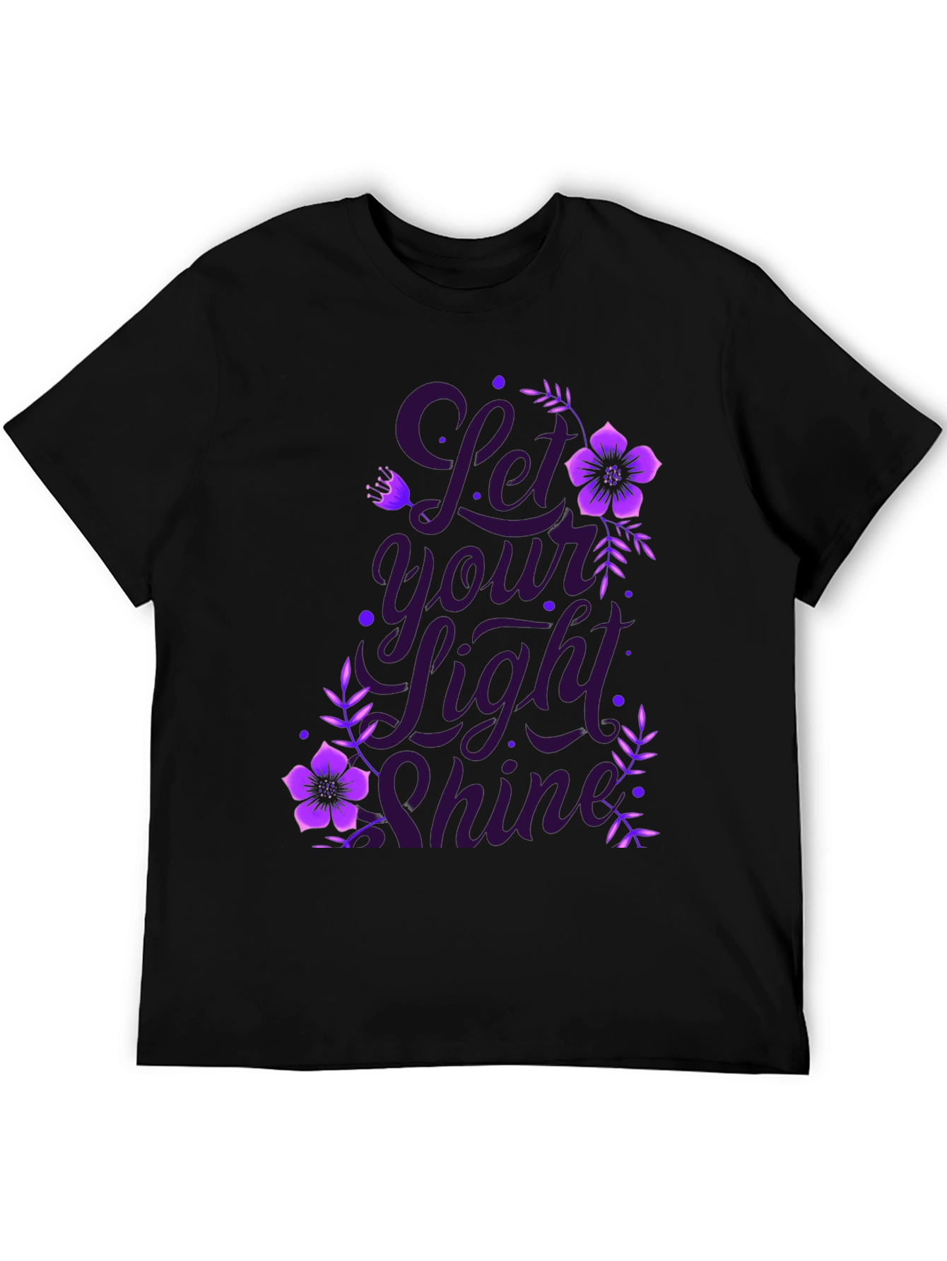 Let Your Light Shine Black Graphic T-Shirt