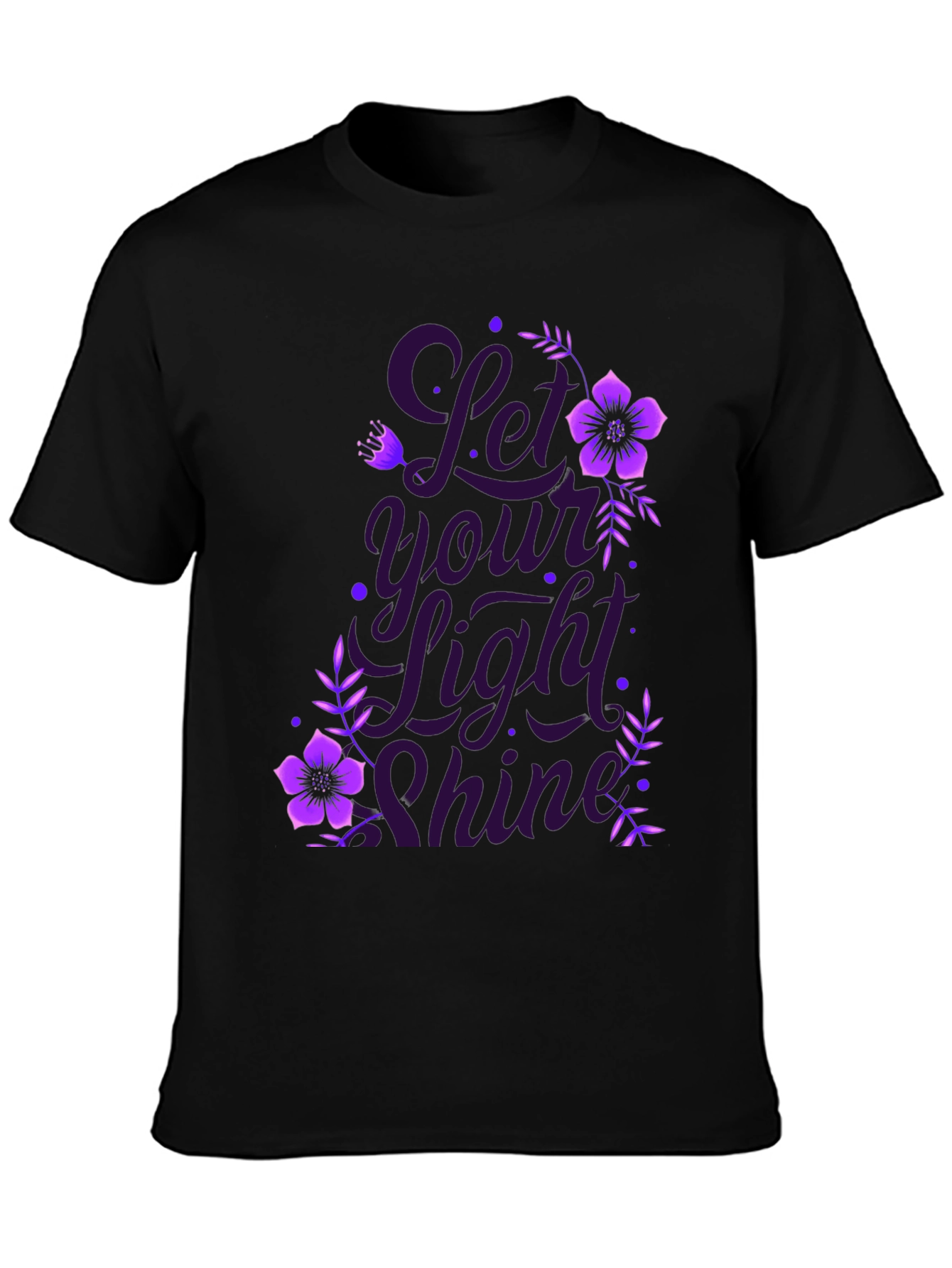 Let Your Light Shine Black Graphic T-Shirt