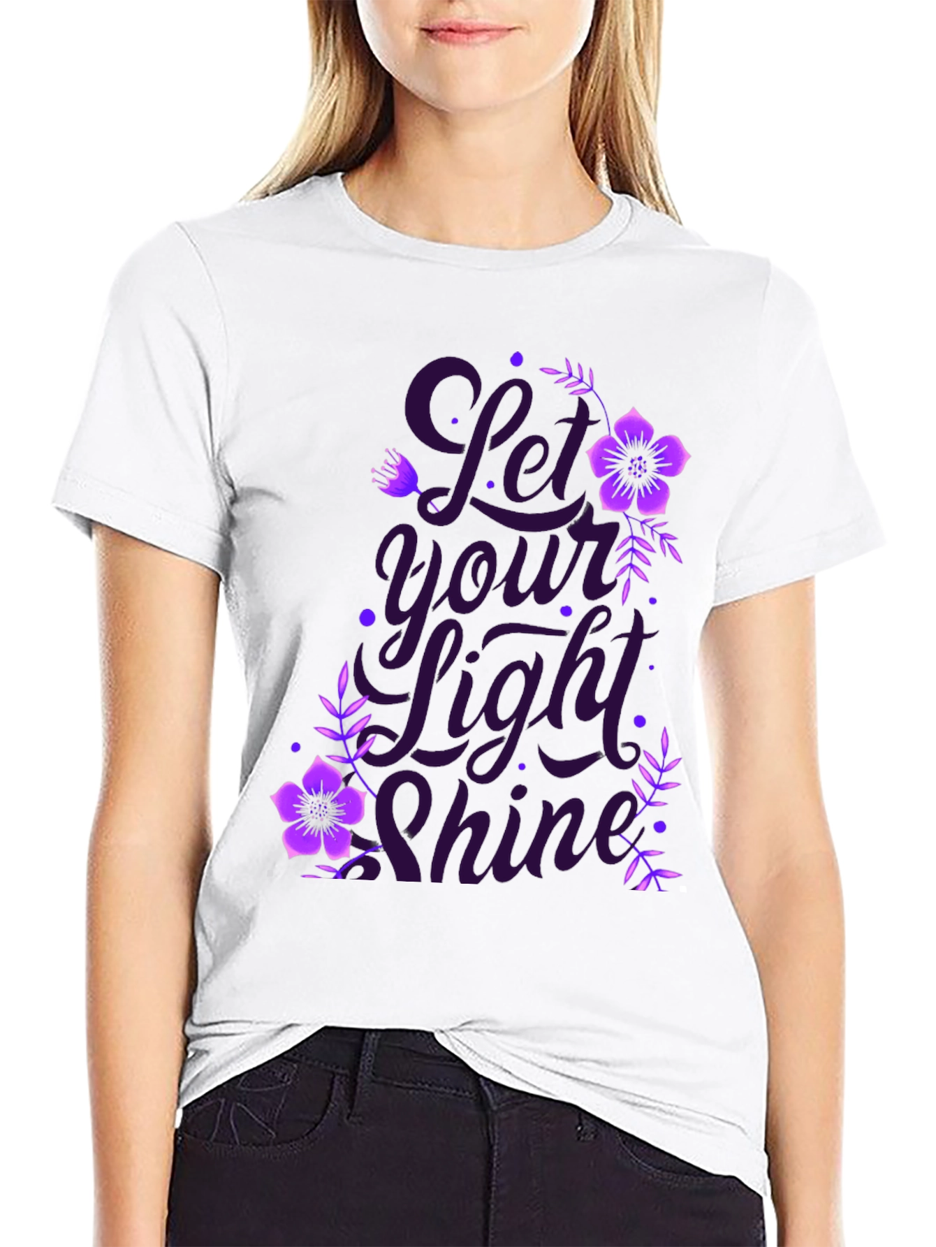 Let Your Light Shine Black Graphic T-Shirt