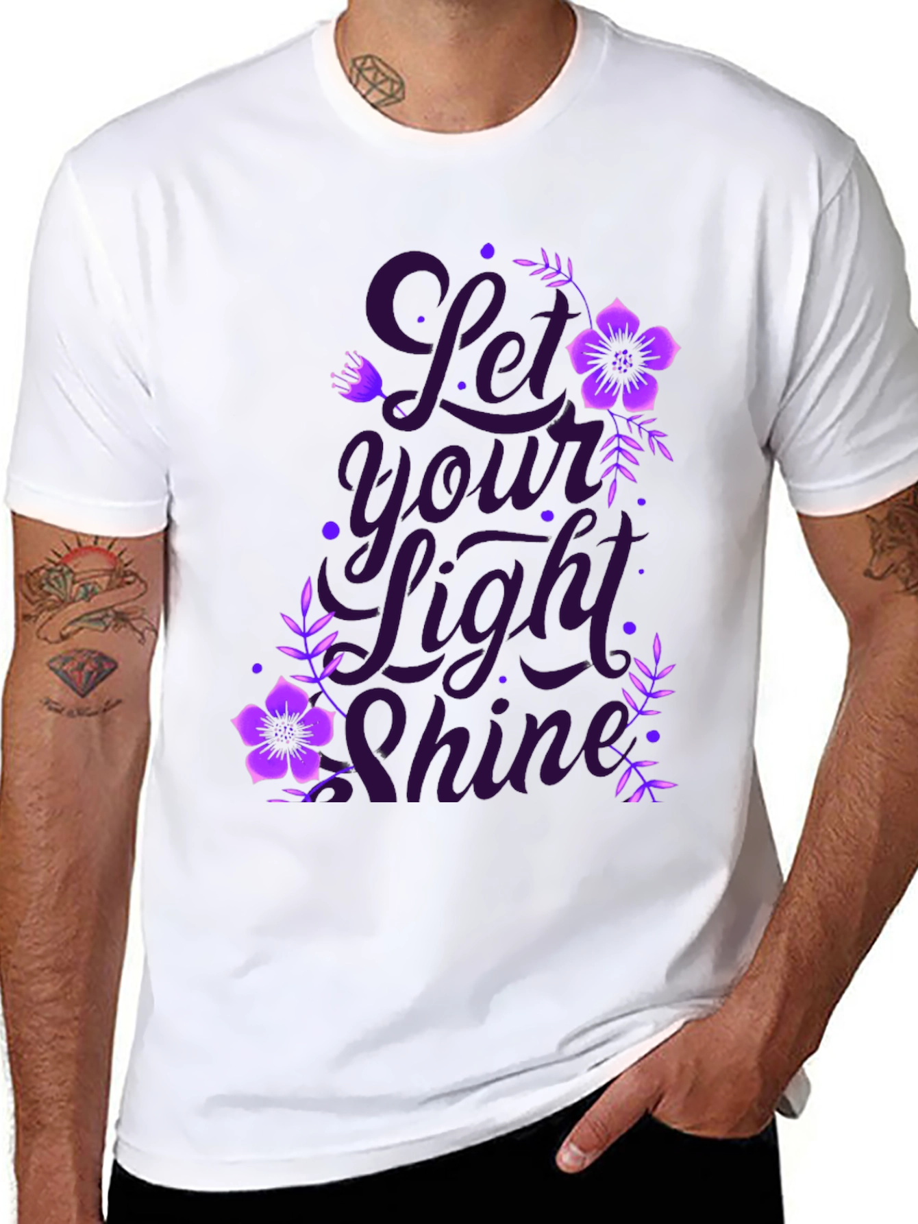 Let Your Light Shine Black Graphic T-Shirt