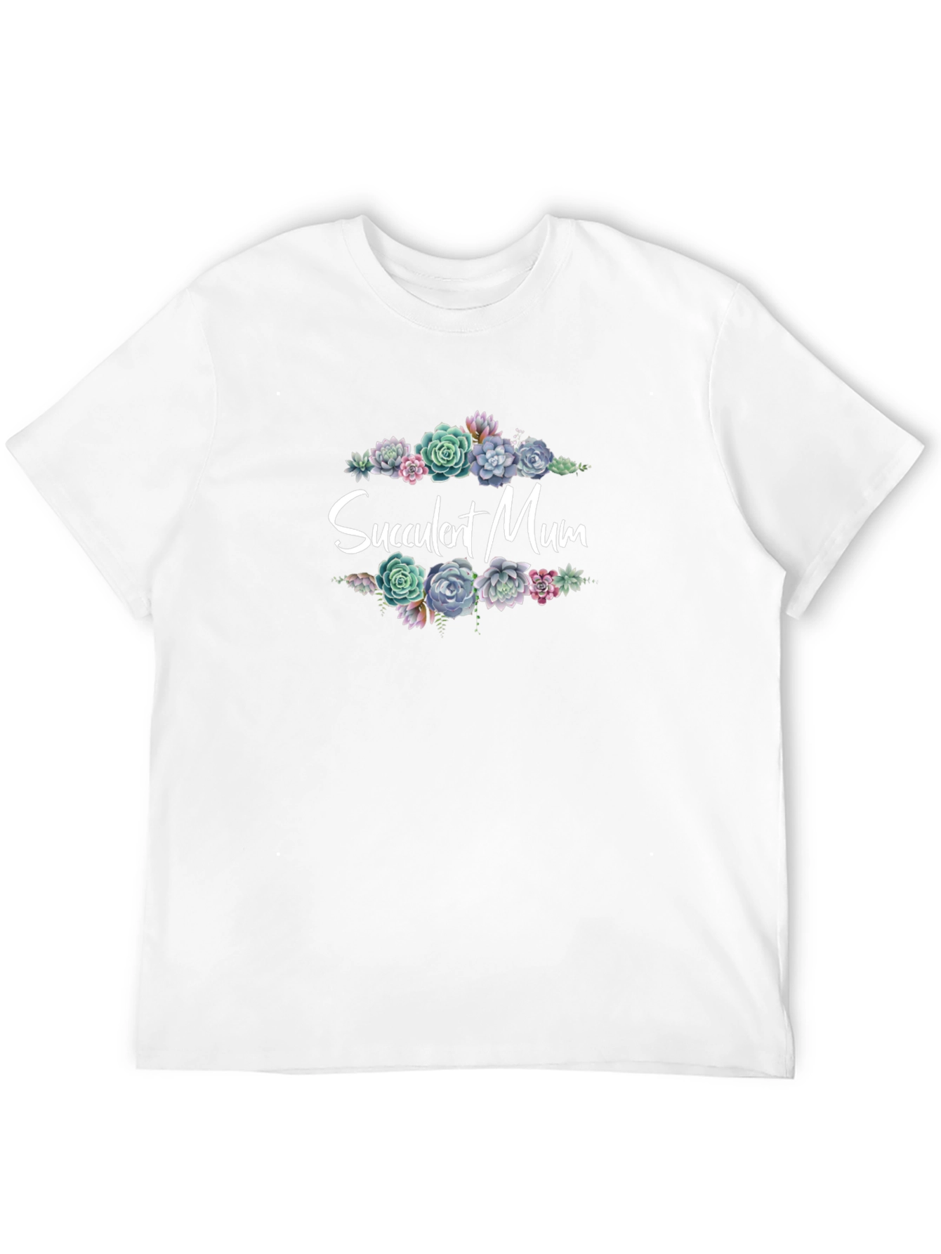 Succulent Mum Black T-Shirt - Stylish Floral Design