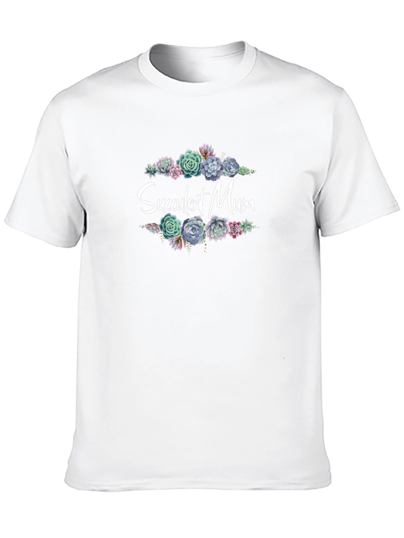 Succulent Mum Black T-Shirt - Stylish Floral Design