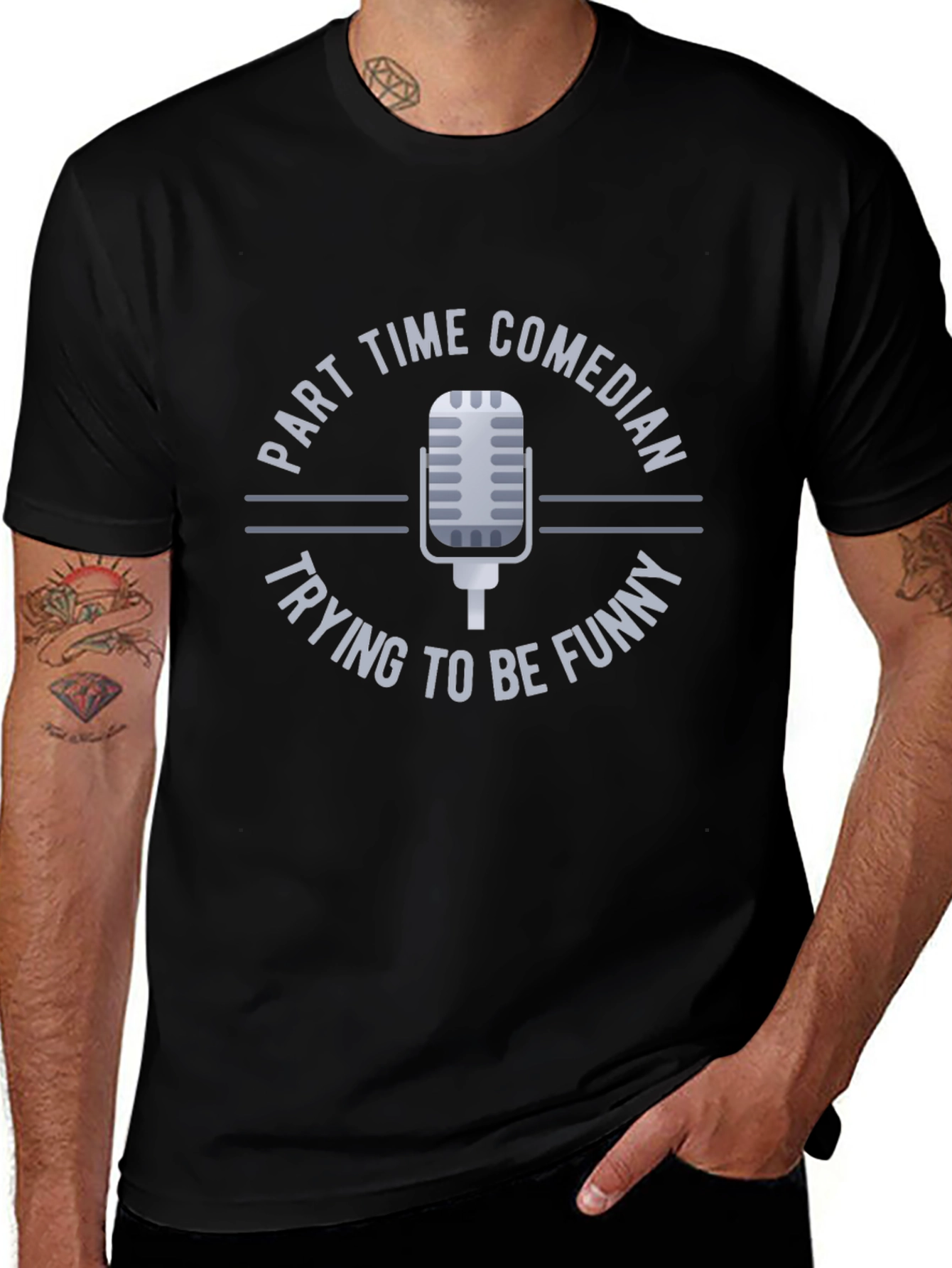 Part Time Comedian T-Shirt Funny Humor Mic Design