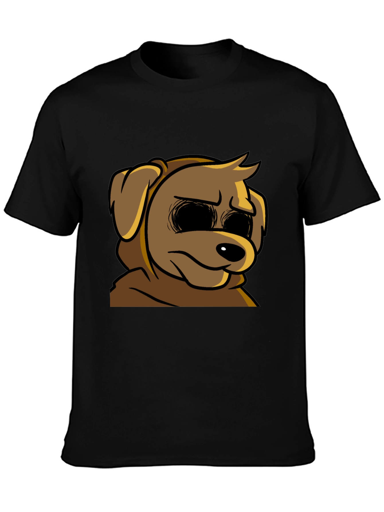 Cartoon Dog Graphic T-Shirt - Soft Black Tee
