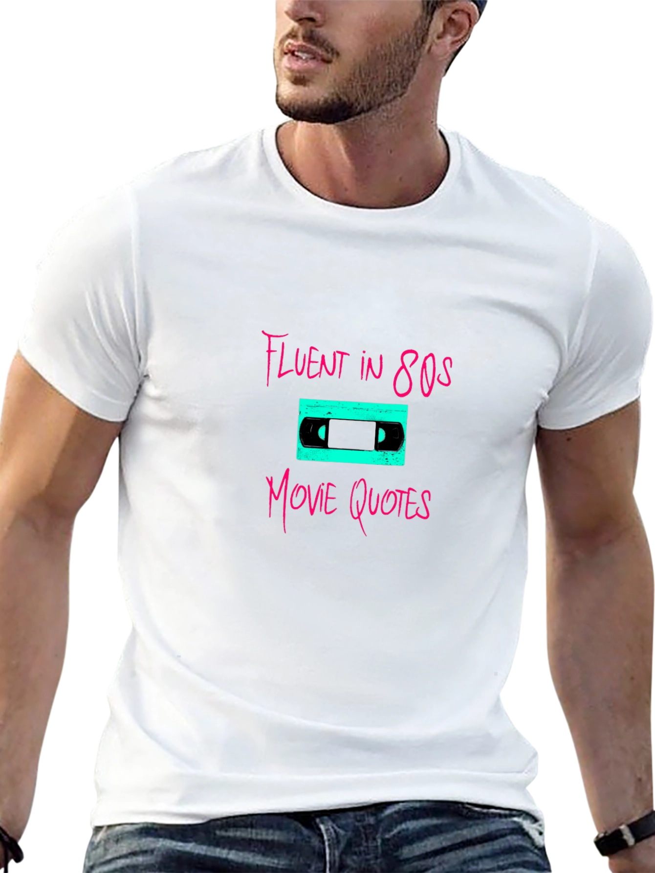 Fluent in 80s Movie Quotes Black T-Shirt