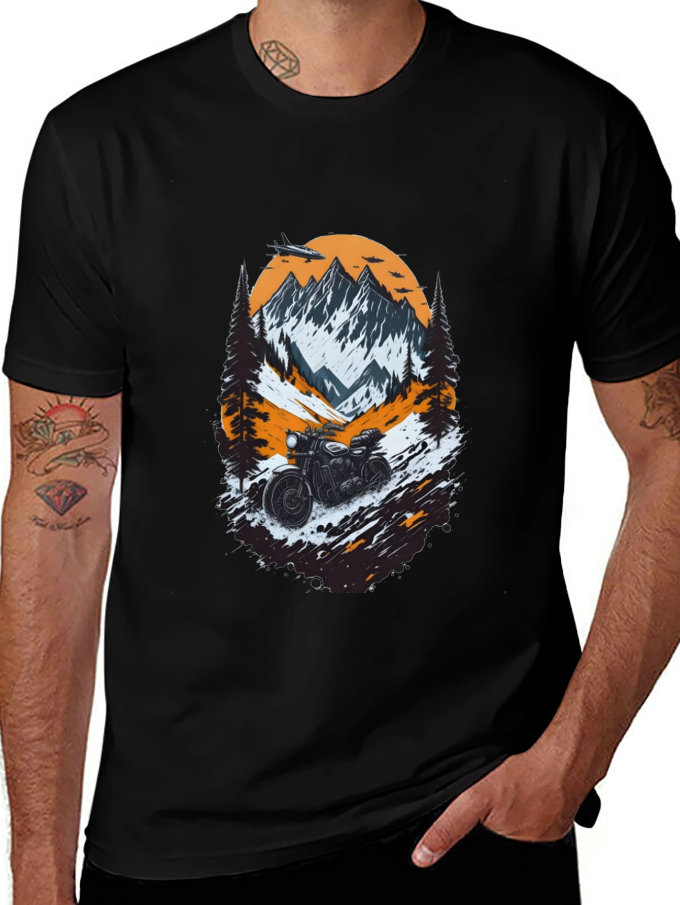 Mountain Motorcycle Graphic Tee