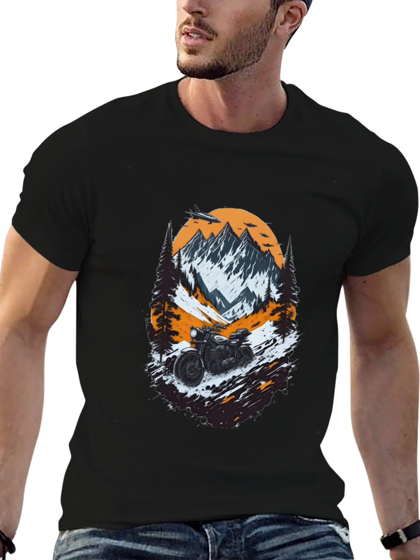Mountain Motorcycle Graphic Tee