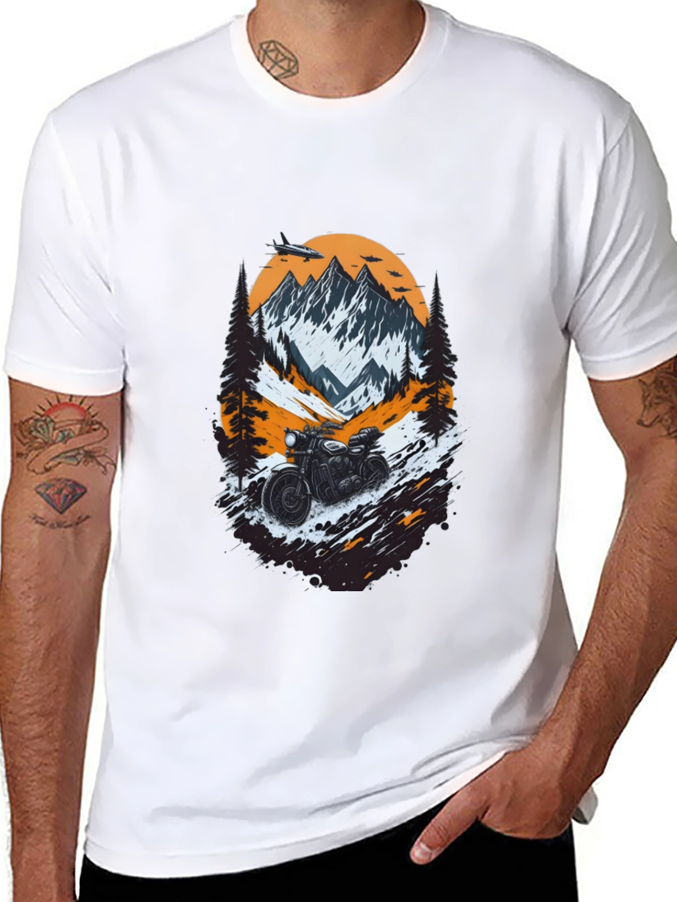 Mountain Motorcycle Graphic Tee
