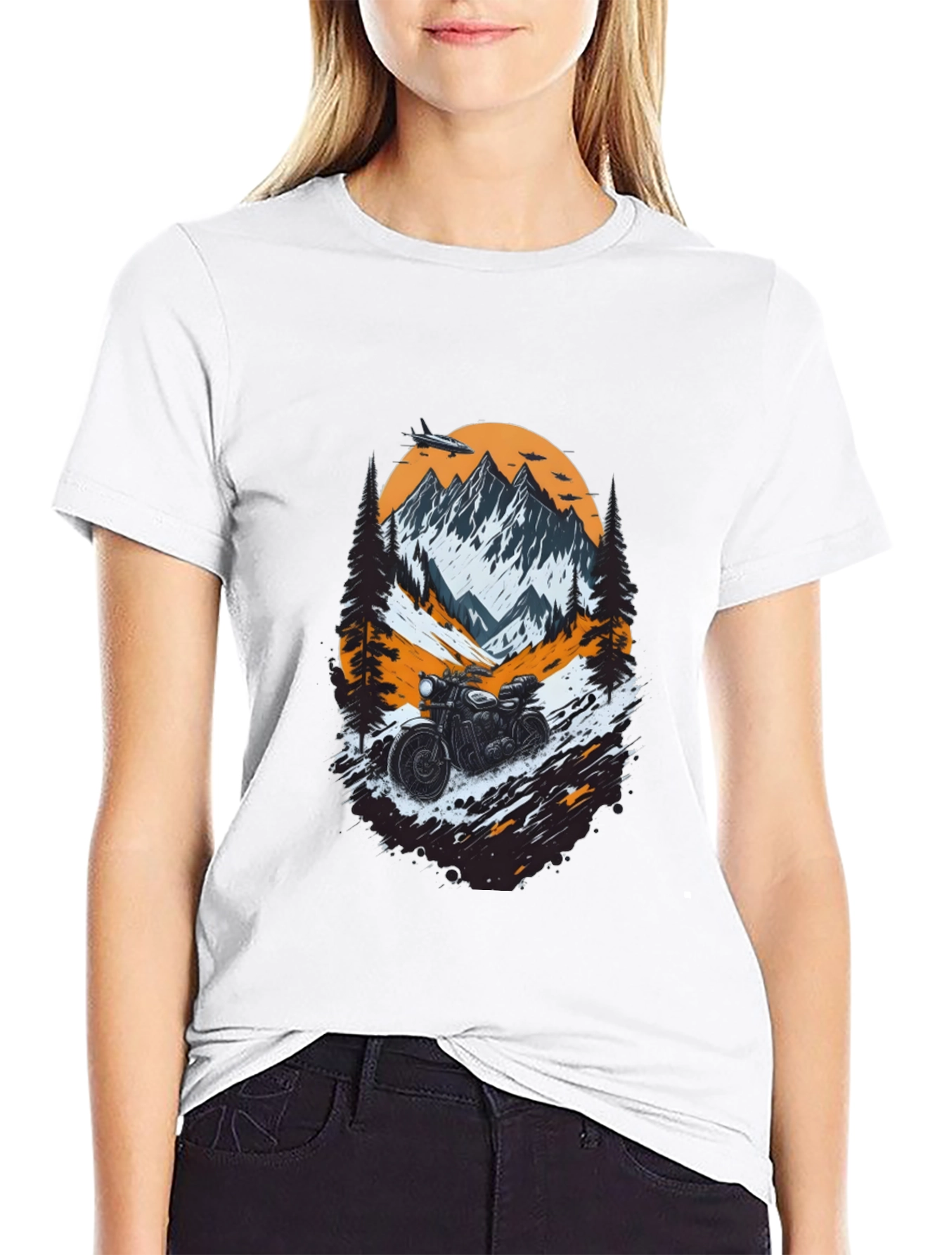 Mountain Motorcycle Graphic Tee