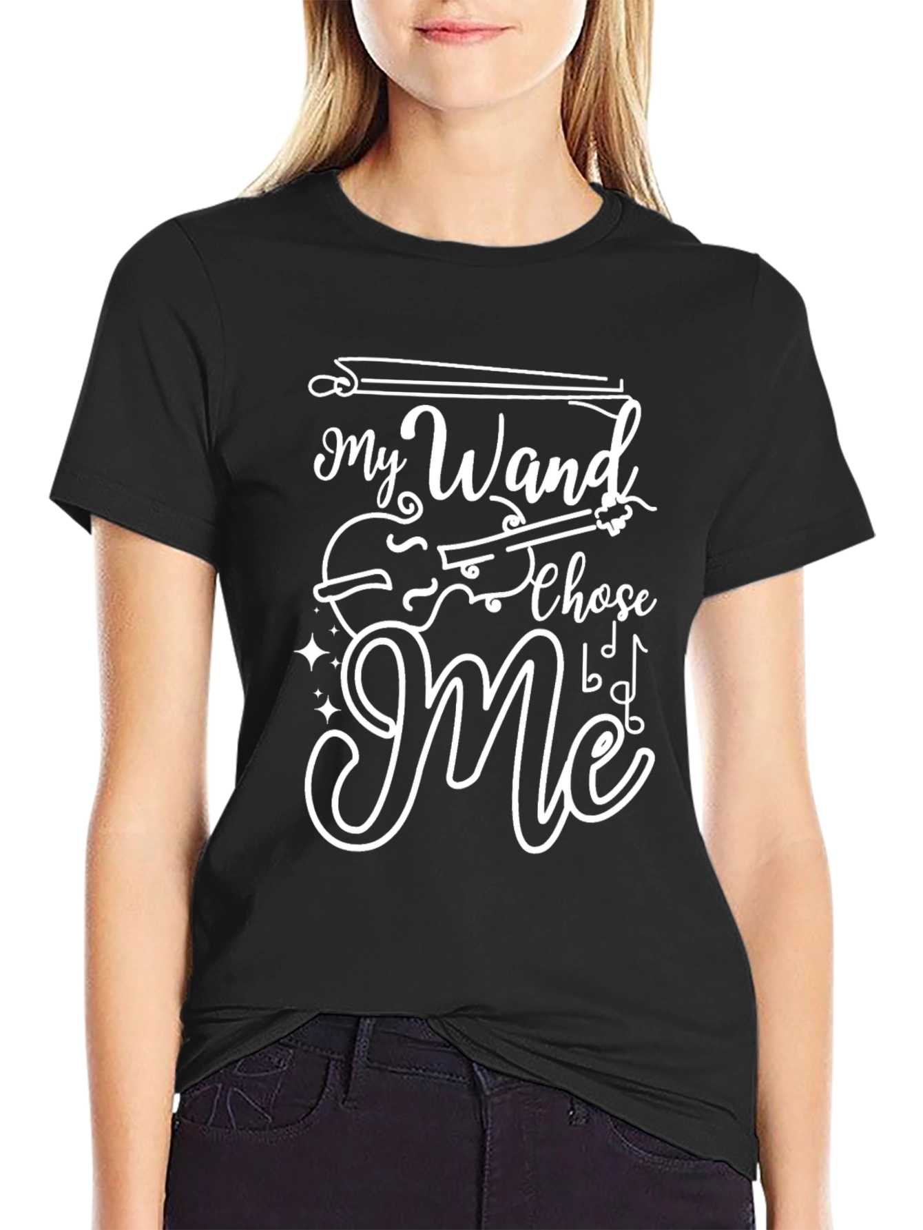 Musicians Humor T-Shirt: My Wand Chose Me