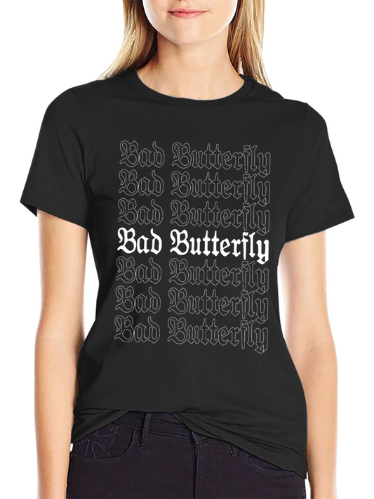 Bad Butterfly Graphic Tee - Black Cotton T-Shirt