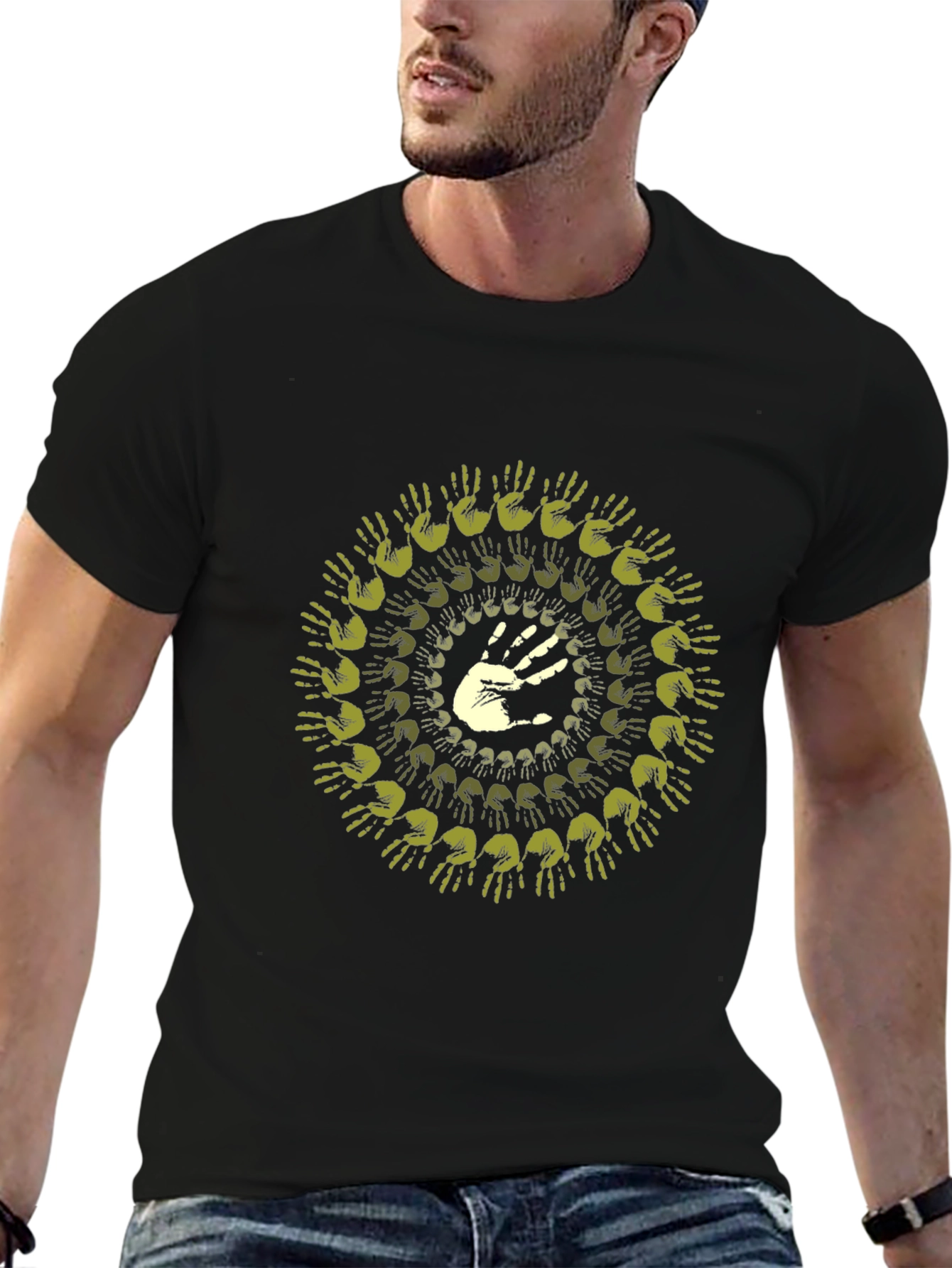 Hand Mandala Graphic Tee - Black