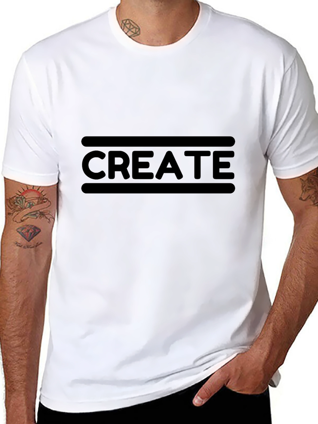 Create Graphic Tee - Black Cotton T-Shirt